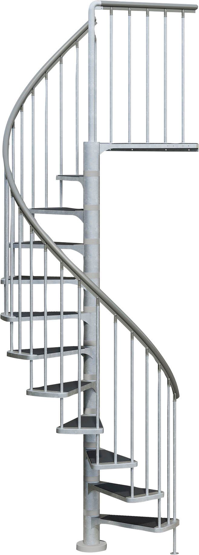Dolle Außentreppe Gardenspin, für Geschosshöhen bis 399,5 cm, Stufen offen, Metall