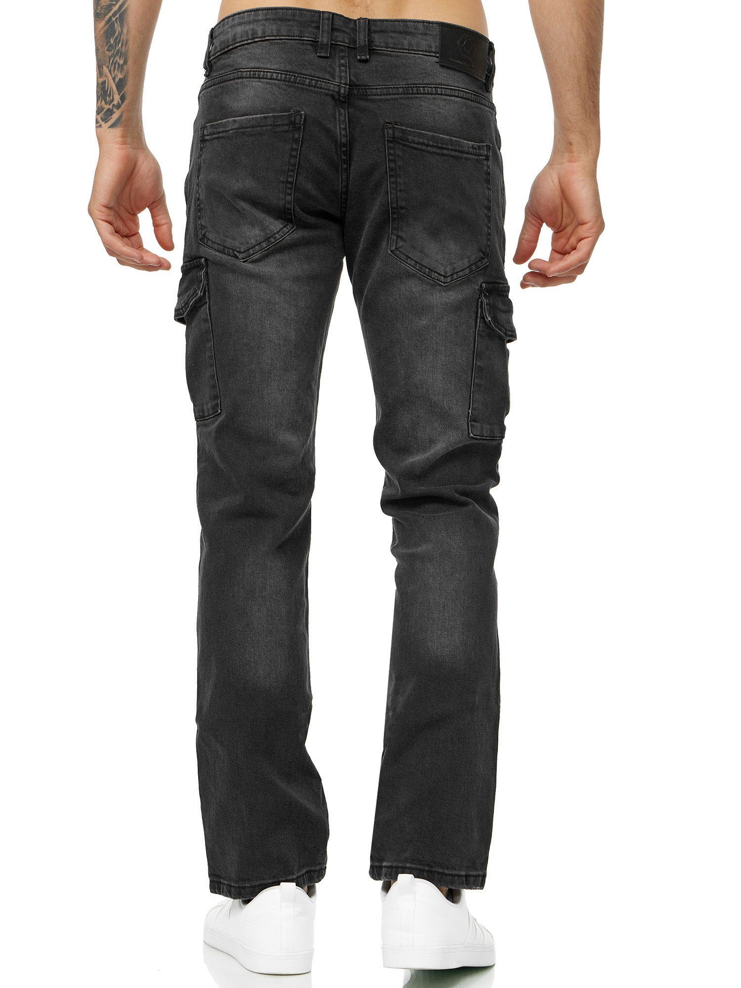A104 Regular Straight-Jeans Denim Jeans Hose Tazzio schwarz Fit Cargo