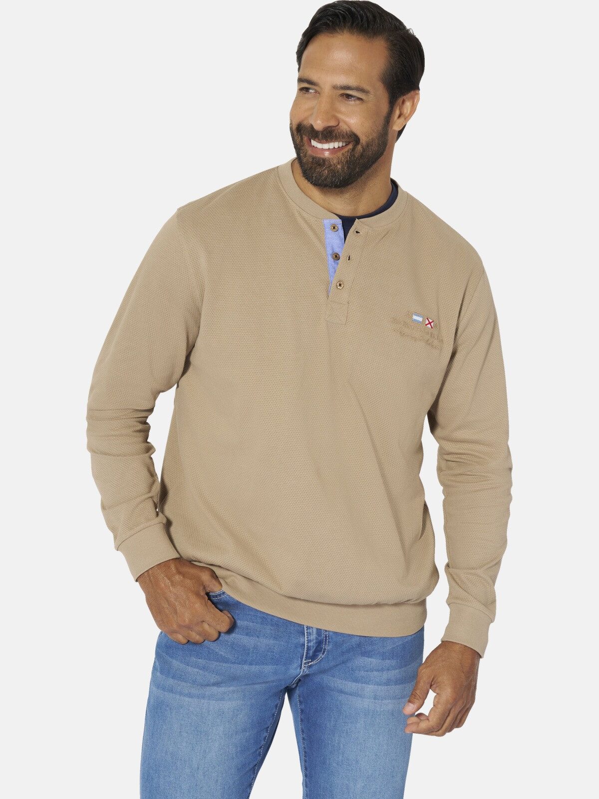 Jan Vanderstorm Sweatshirt VILJAR +Fit Kollektion, Bauchschnitt