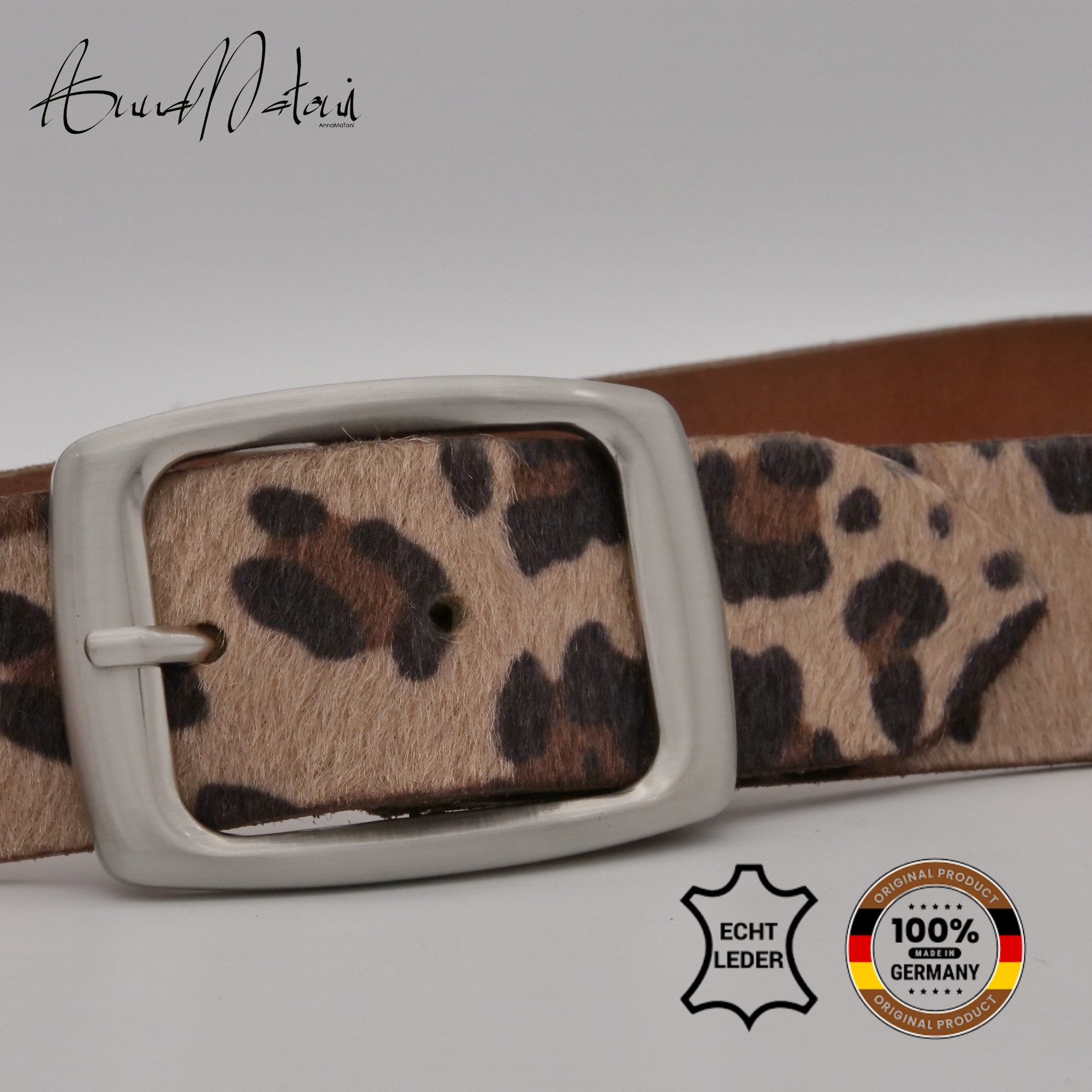 AnnaMatoni Ledergürtel AnnaMatoni Damen Ledergürtel hochwertiges Kunstfell günstig online kaufen