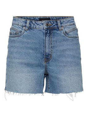 Vero Moda Jeansshorts Kurze Denim Jeans Shorts mit Fransen VMBRENDA (1-tlg) 4110 in Blau