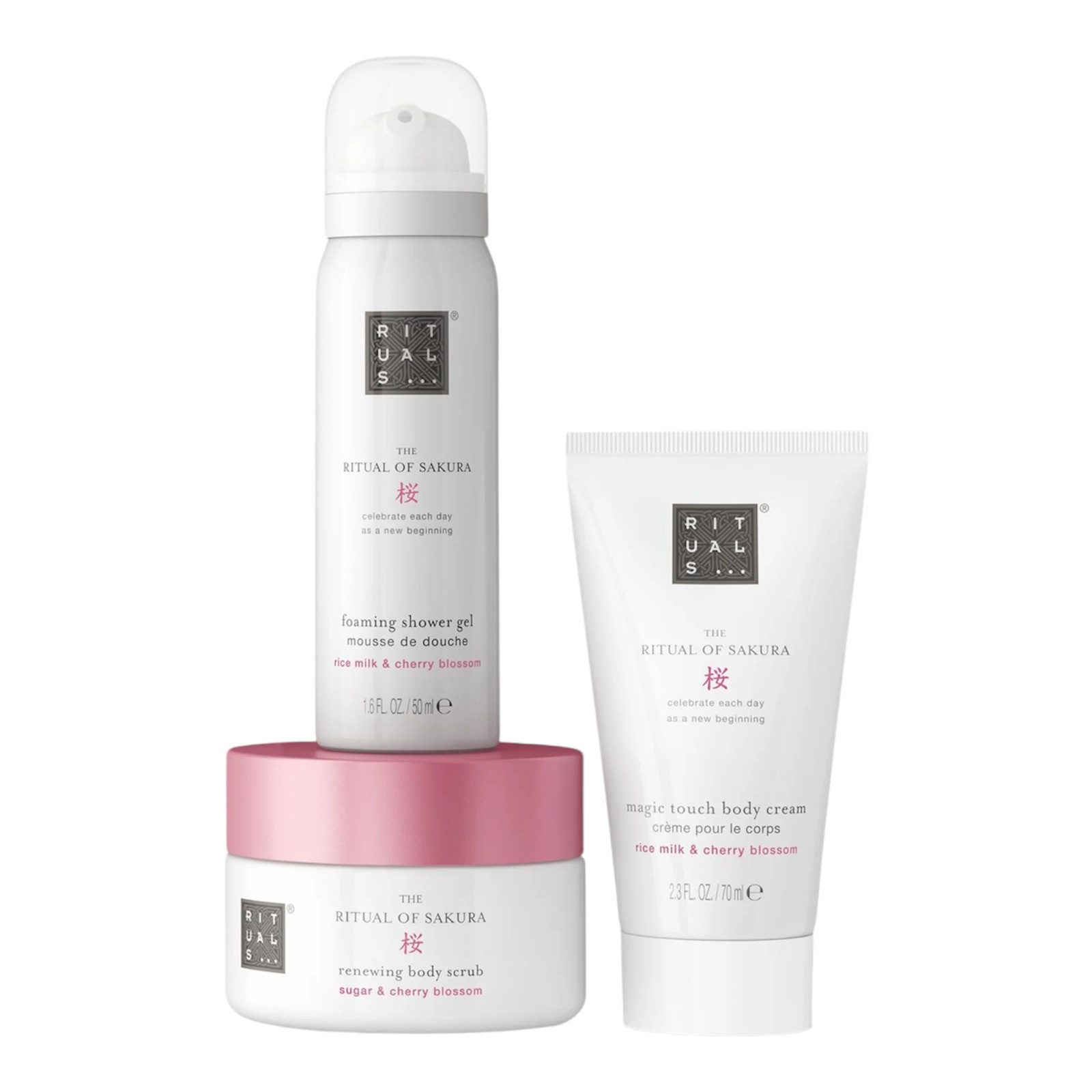 Rituals Pflege-Geschenkset The Ritual of Sakura 3-teiliges Geschenkset Set, Duftkomposition aus Kirschblüten und Reismilch