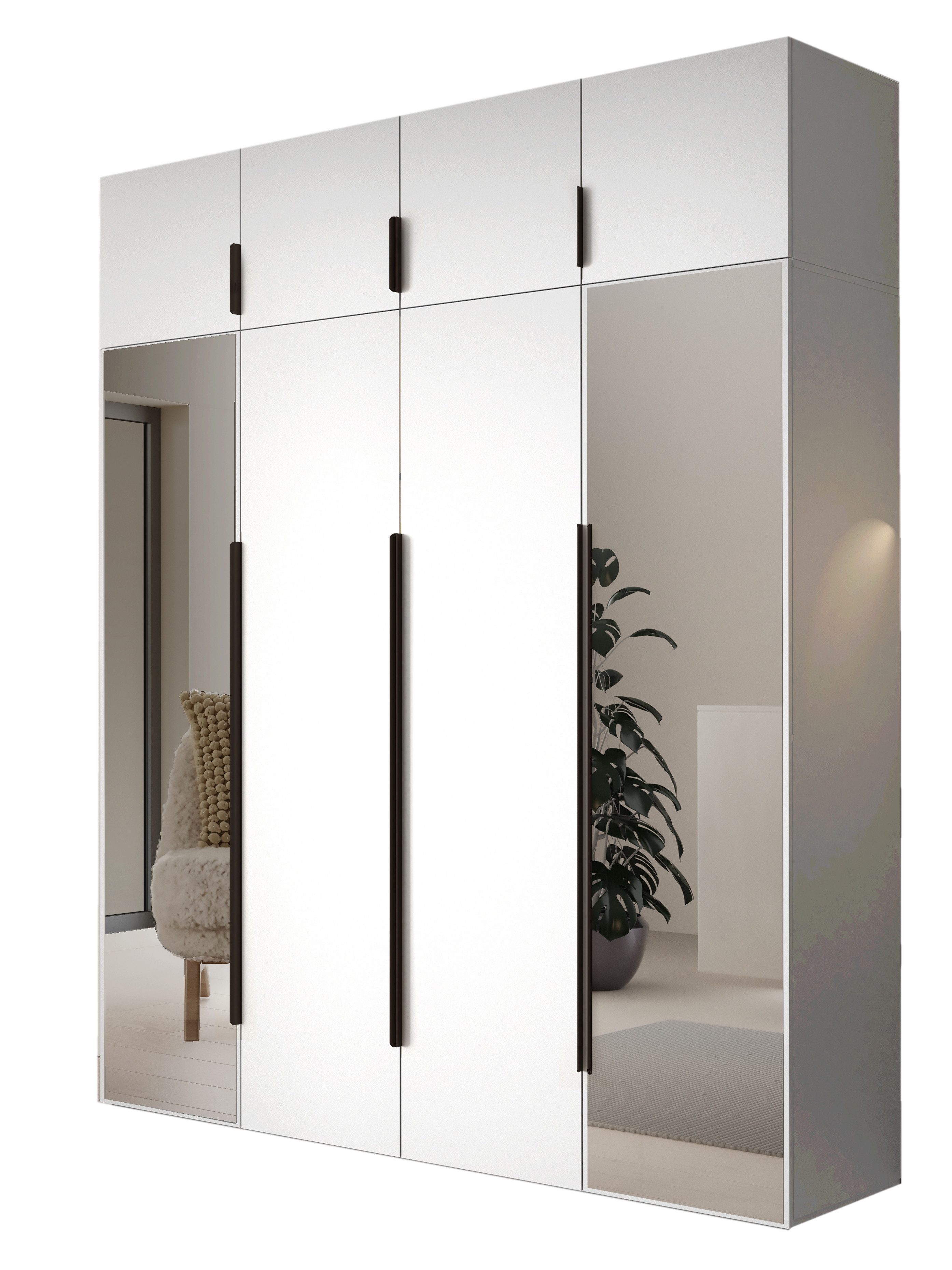Compleo Drehtürenschrank Kleiderschrank mit Aufsatz, Hochschrank, günstig online kaufen