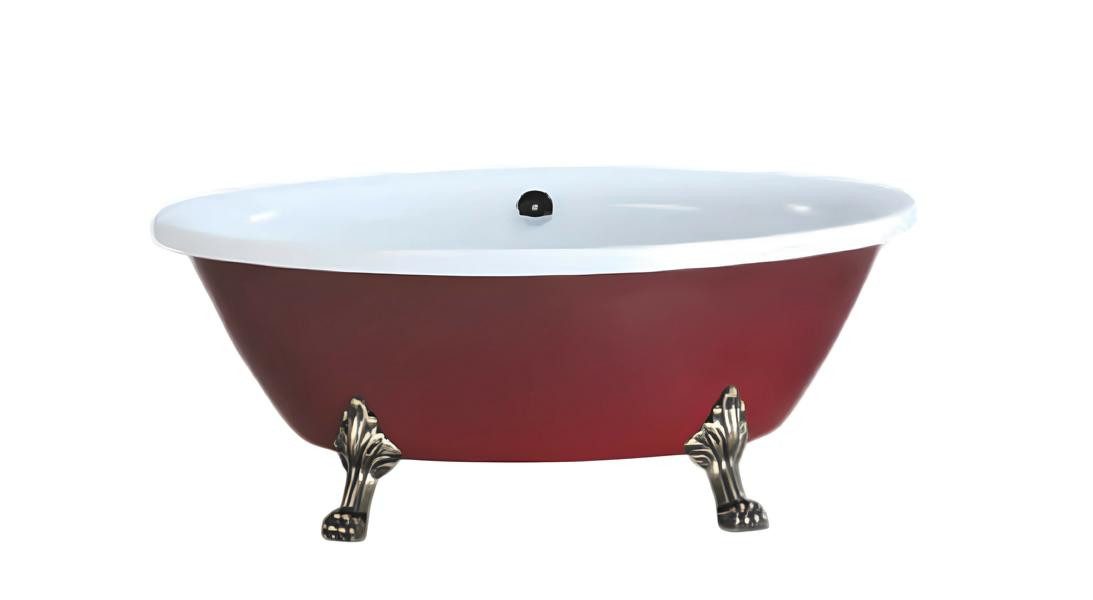 JVmoebel Badewanne Luxus Acryl Badewanne 160x90 cm in Rot - Design Komfortwanne, Made in Europe