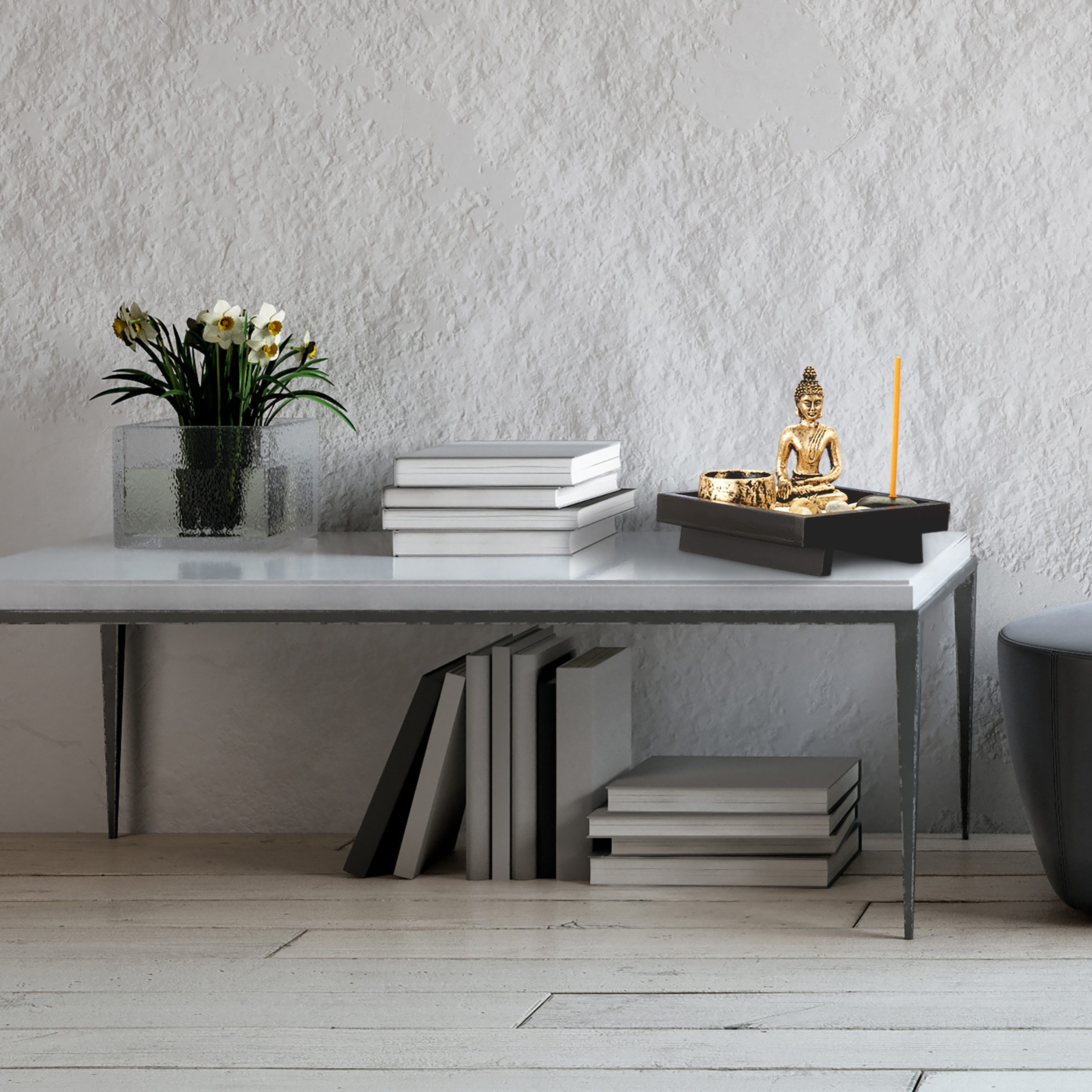 relaxdays Buddhafigur 2 x Zen Garten mit Buddha