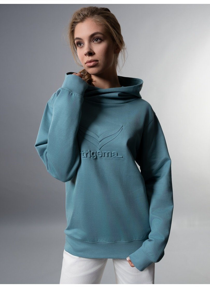 Trigema Kapuzensweatshirt TRIGEMA Kapuzenpullover mit großem 3D-Motiv