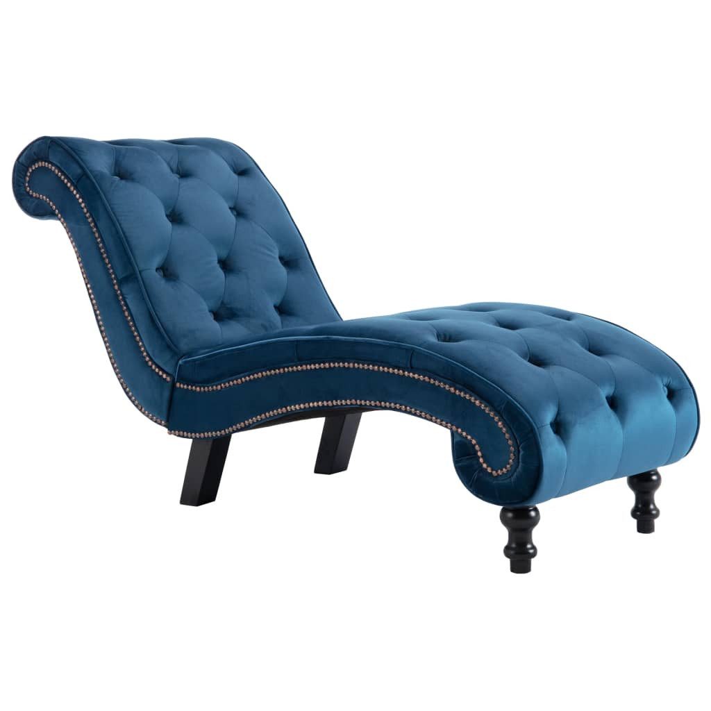 vidaXL Chaiselongue, Liegesofa Blau Samt