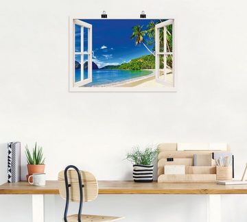 Artland Wandbild Fensterblick Paradies, Fensterblick (1 St), als Alubild, Outdoorbild, Leinwandbild, Poster, Wandaufkleber