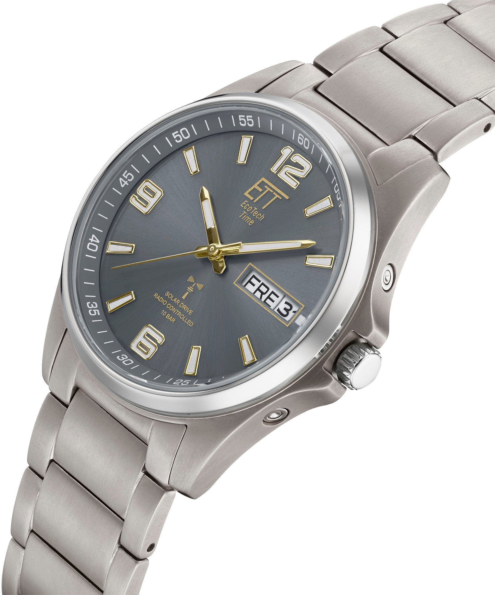 ETT Funkuhr Everest EGT-11601-21M, Armbanduhr, Herrenuhr, Datum, Solar, Tit günstig online kaufen