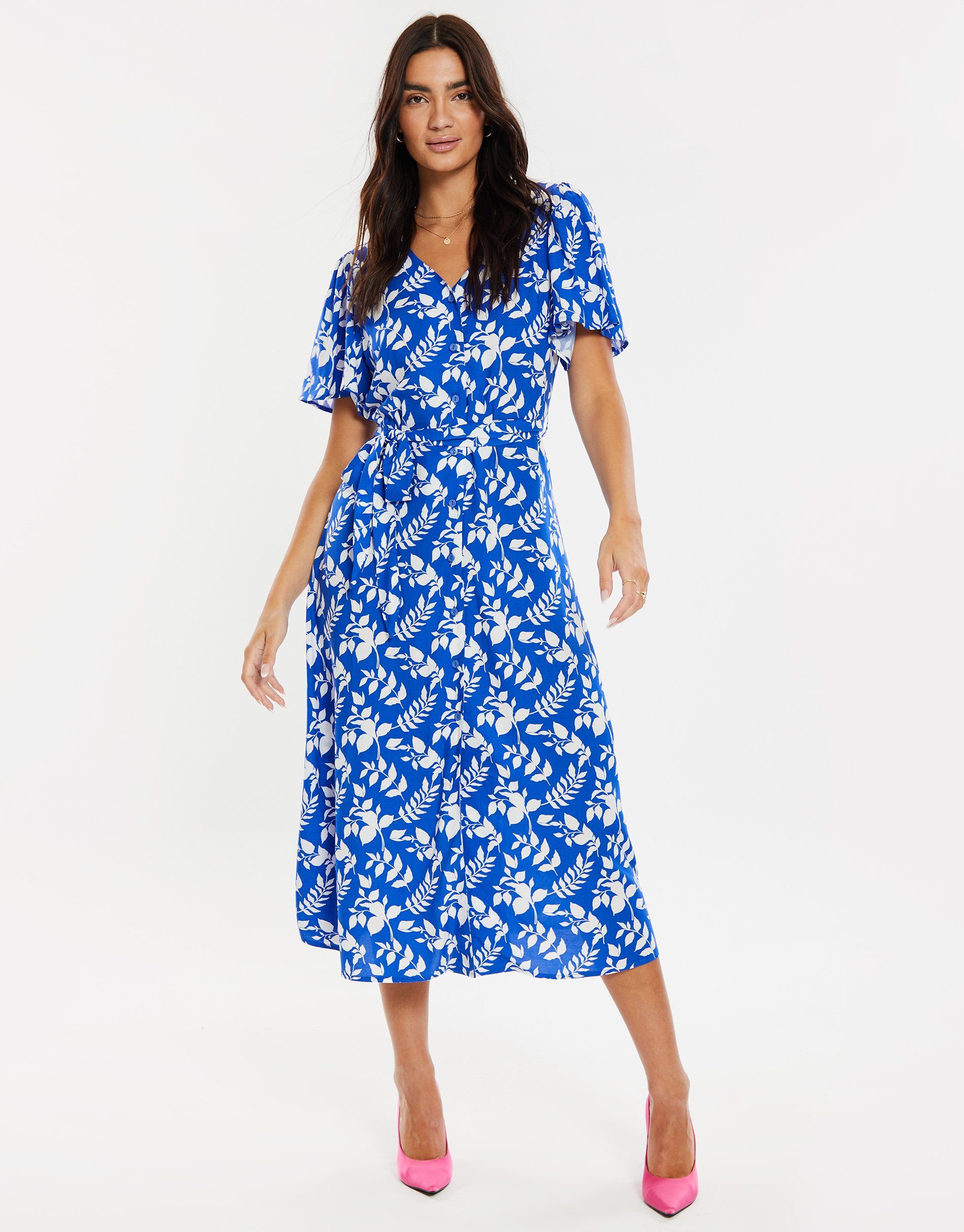 Threadbare Sommerkleid THB Fruit Pastill Midi Button Dress Blue Denim Wash - verwaschenes Blau | Sommerkleider