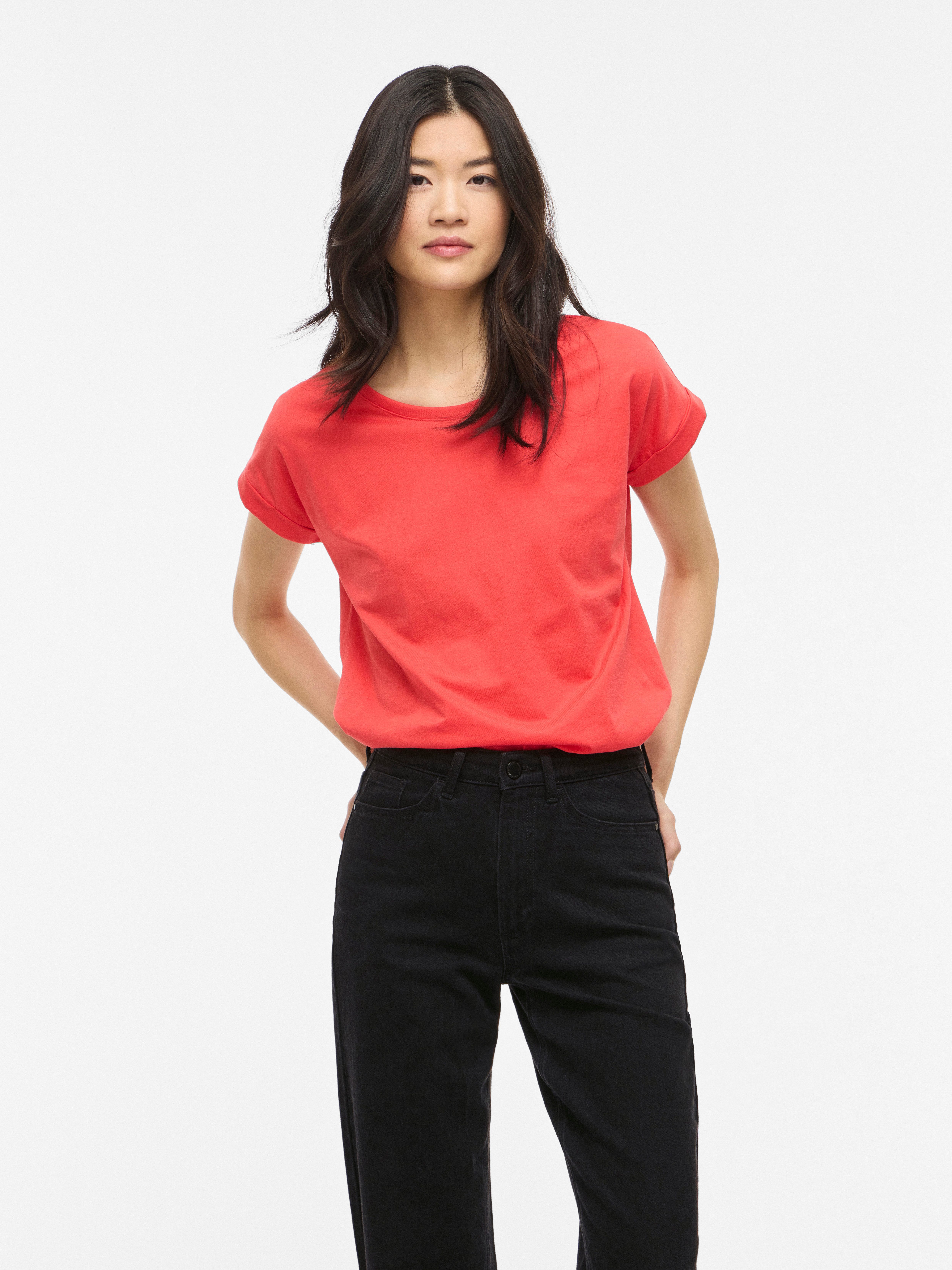 Vila Rundhalsshirt VIDREAMERS NEW PURE T-SHIRT/SU-NOOS Baumwollmischung, regular fit