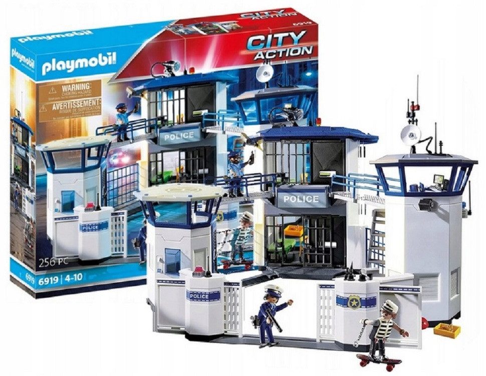 Playmobil® Konstruktions-Spielset, Bausteine, Baukasten, Spielbausteine, (256 St), Polizeistation mit Gefängnis, PM6919, ab 4 Jahren