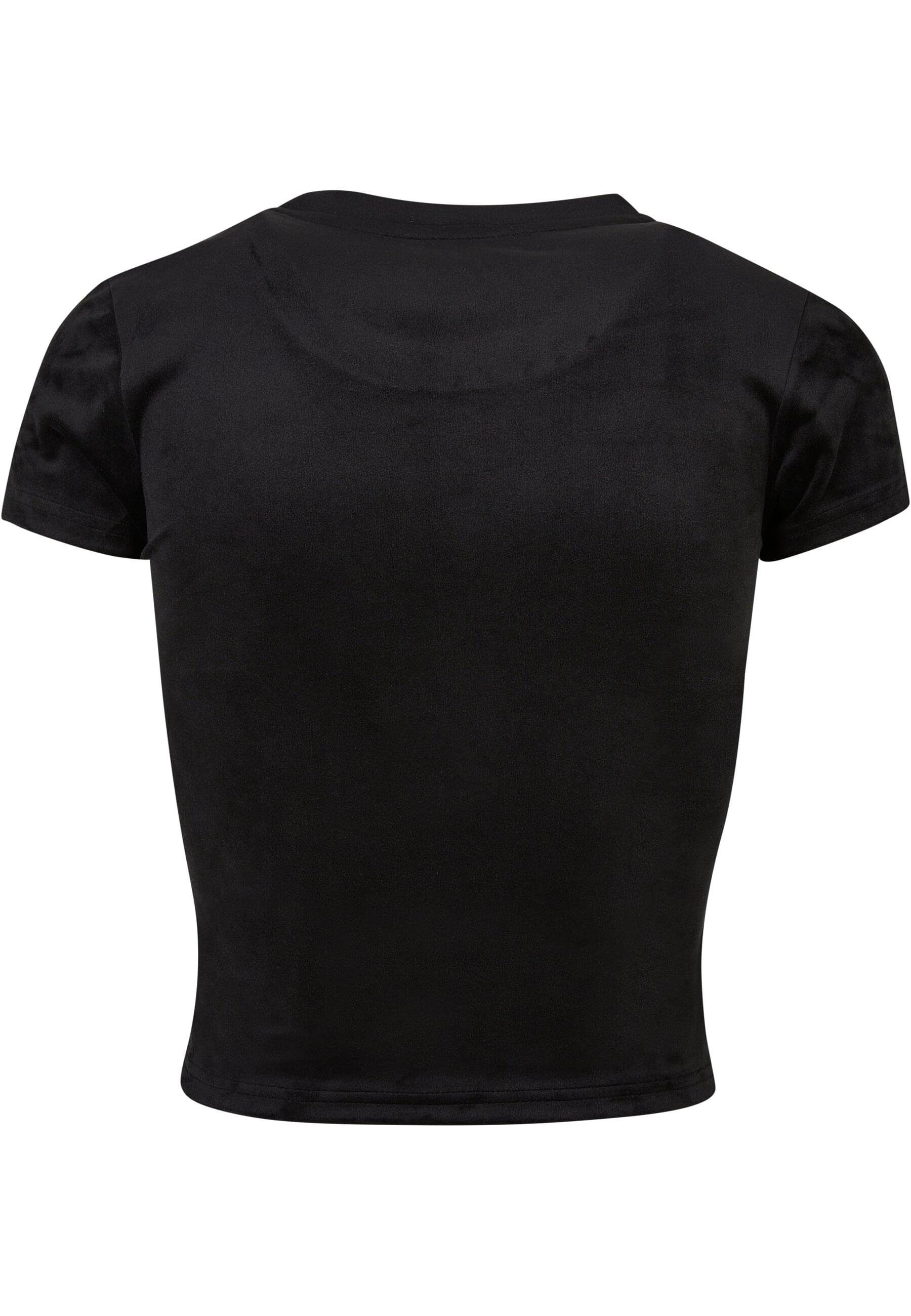 URBAN black Damen Velvet Tee Langarmshirt Short (1-tlg) Ladies CLASSICS