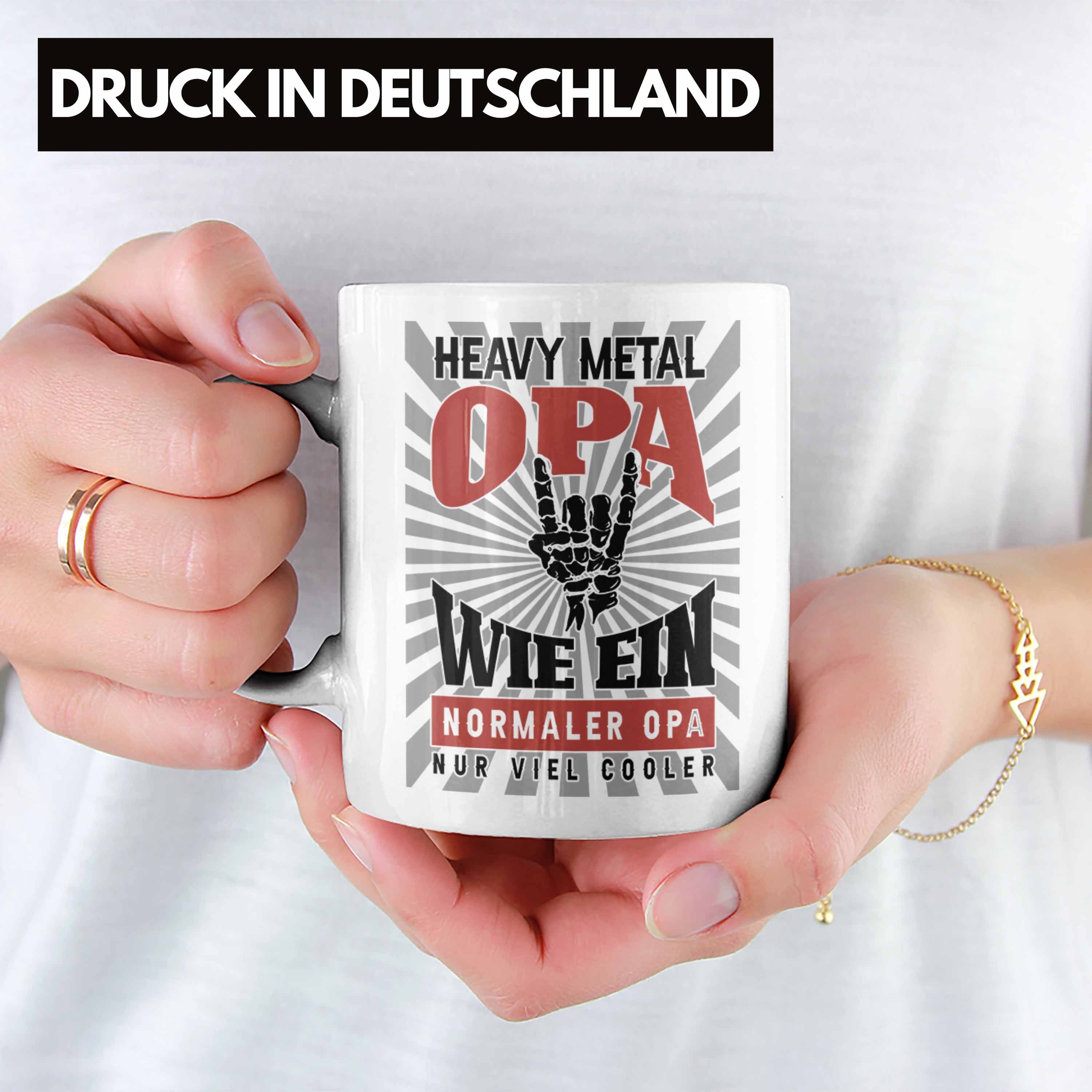 n Weiss Becher Tasse Vatertag Roll Metal Heavy Geschenk Trendation Tasse Opa Bester Rock Opa