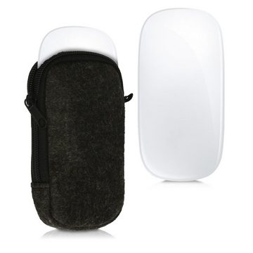 kwmobile Aufbewahrungstasche Tasche für Apple Magic Mouse 1 / 2 (1-tlg), Filz Hülle für Computer Maus - Schutzhülle für PC Mouse Dunkelgrau