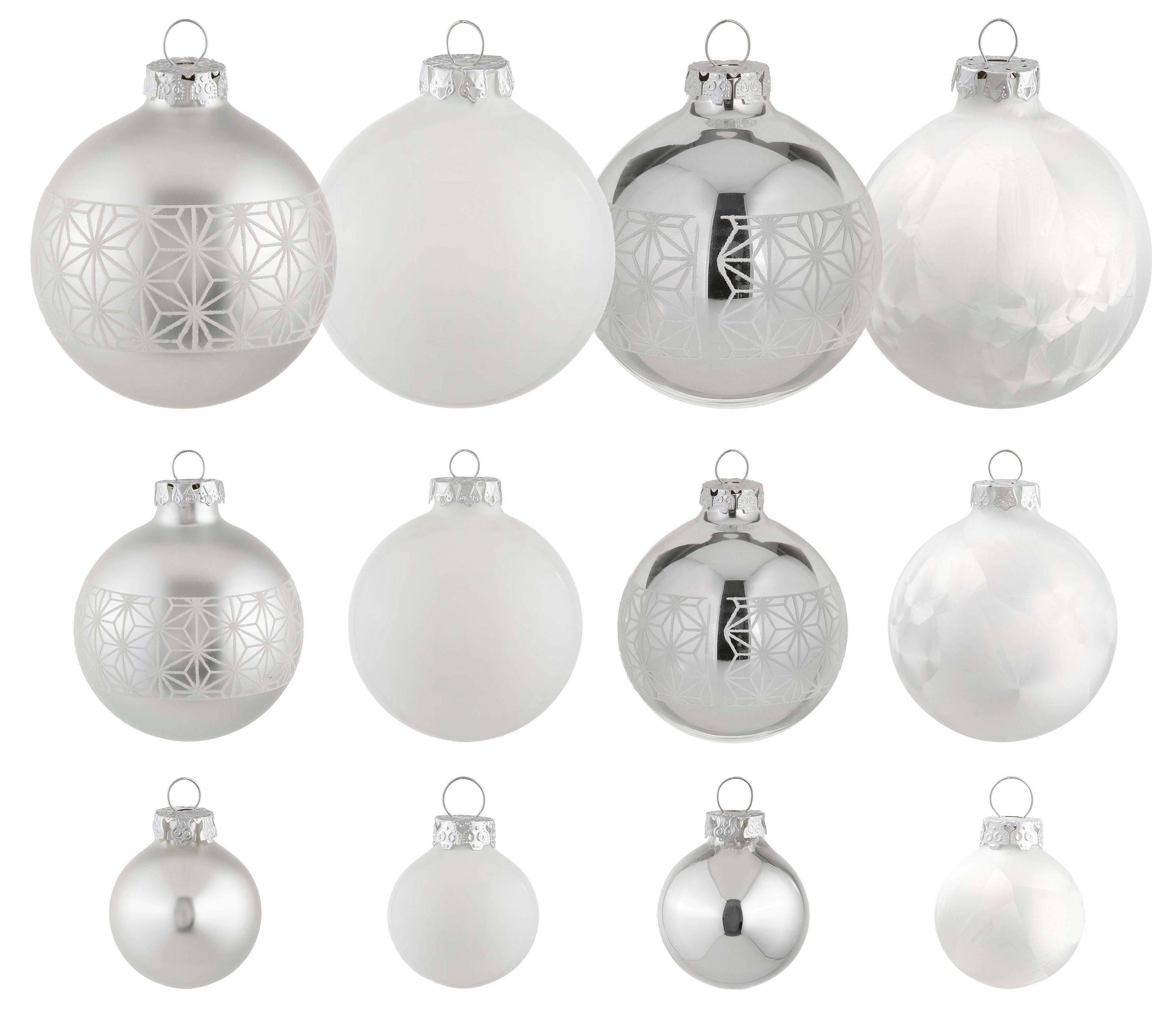 Weihnachtsdeko, Weihnachtsbaumkugel Christbaumschmuck mundgeblasen handdekoriert (30 hochwertige St), aus Eisprinzessin, Thüringer Christbaumkugeln Glasdesign Glas, und