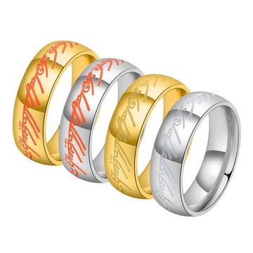AquaBreeze Fingerring Leuchtzauberring Edelstahlring Gravierter Ring (Hochwertiger Titanring Vier Farben), Nachtleuchtender Ring für Männer und Frauen