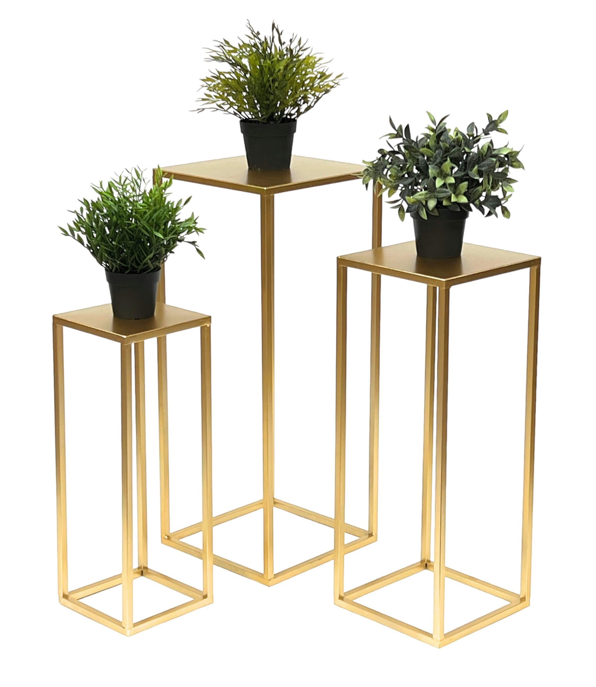 DanDiBo Blumenhocker Metall Gold Eckig Blumenständer 96506 3er Set (3er Set)