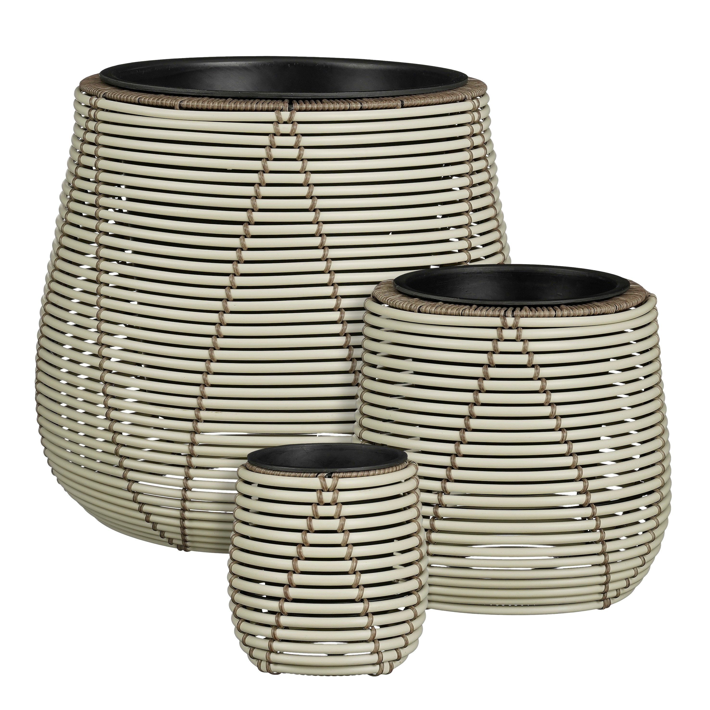 Mica Decorations Blumentopf Mica Decorations Cancun Blumentopf – Set von 3 – Weiß