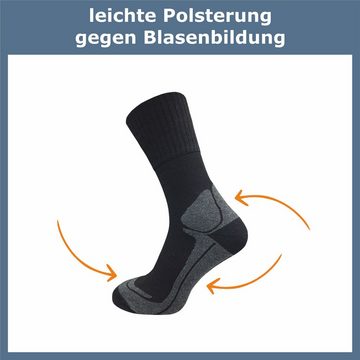 GAWILO Wandersocken für Damen & Herren mit Merinowollanteil und Fersenpolster (4 Paar) Funktionsfasern der Thermosocken halten Ihre Füße warm und trocken