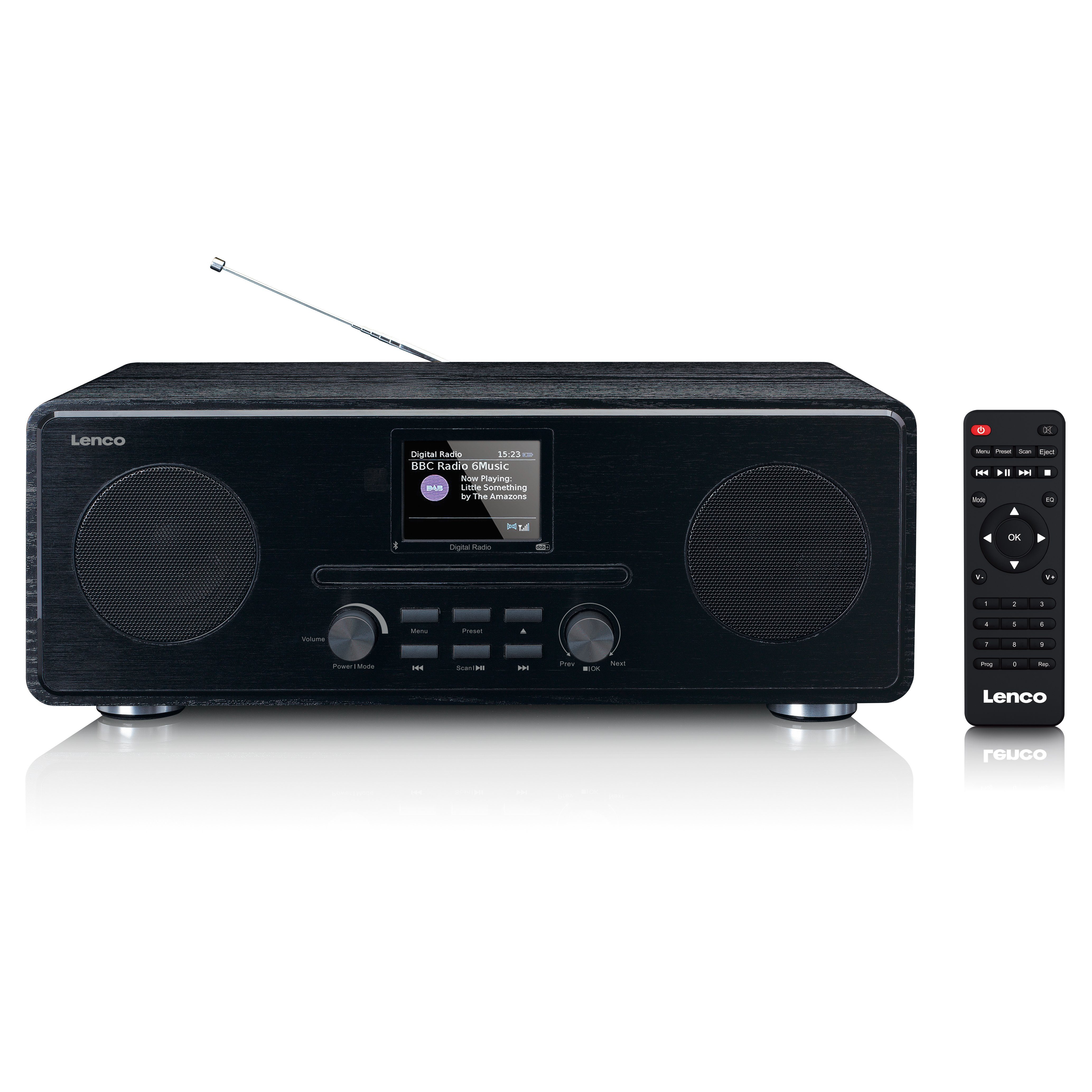Lenco DAB+, FM Radio mit CD, MP3 Player, BT, RC Digitalradio (DAB)  (FM-Tuner), 2,8” (7 cm) TFT LCD-Bildschirm