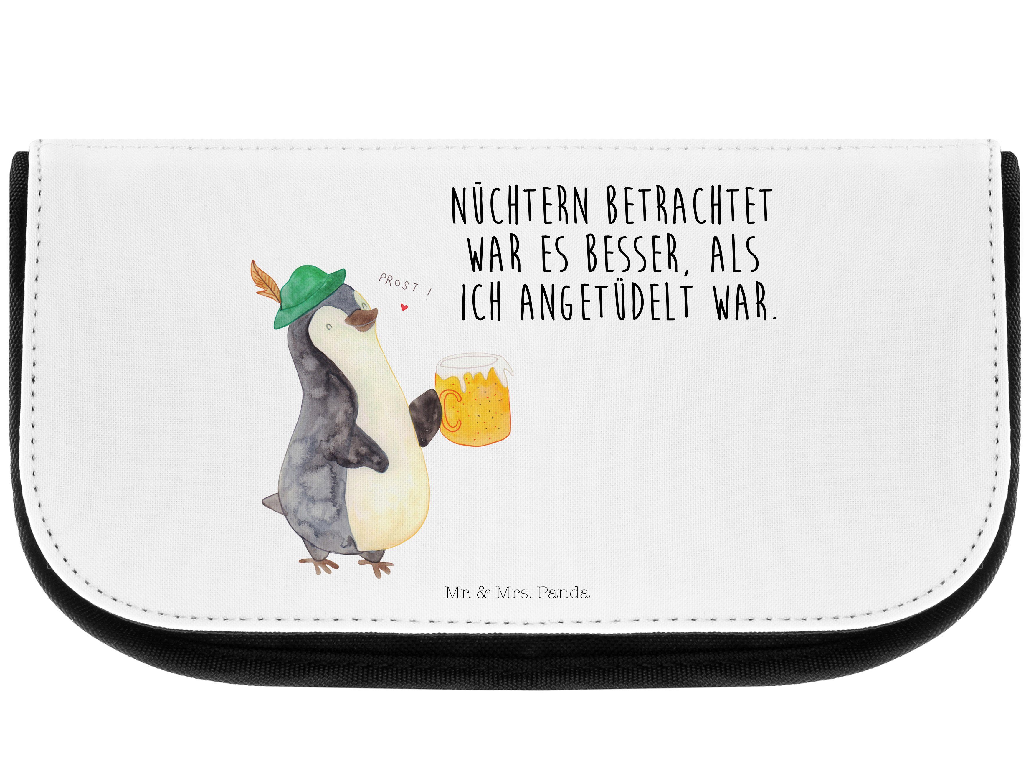 - Mr. & Mrs. Kulturbeutel, Oktoberfest, Panda (1-tlg) Weiß Bier Kosmetiktasche Geschenk, Feierabend - Pinguin