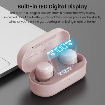 TOZO Tonal Dots Bluetooth 5.3 Built-in ENCGeräuschunterdrückung Mic 55 Stdn In-Ear-Kopfhörer (PX8 Wasserdicht und schweißresistent für den Einsatz beim Sport und im Freien., Spielzeit LED Digital Display mit drahtloser Ladekoffer, APP Control)