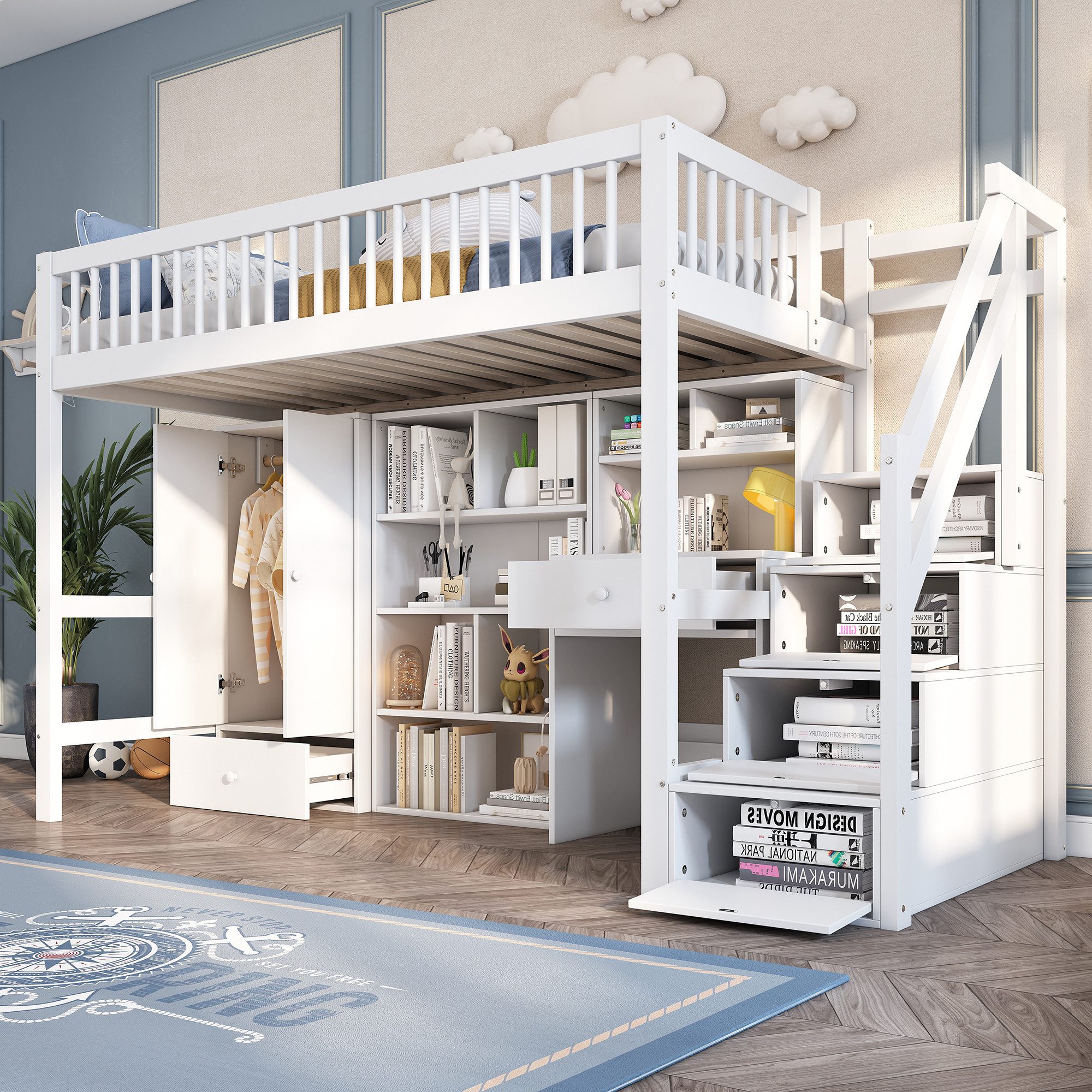 OKWISH Etagenbett Jugendbett Kinderbett (ohne Matratze, günstig online kaufen