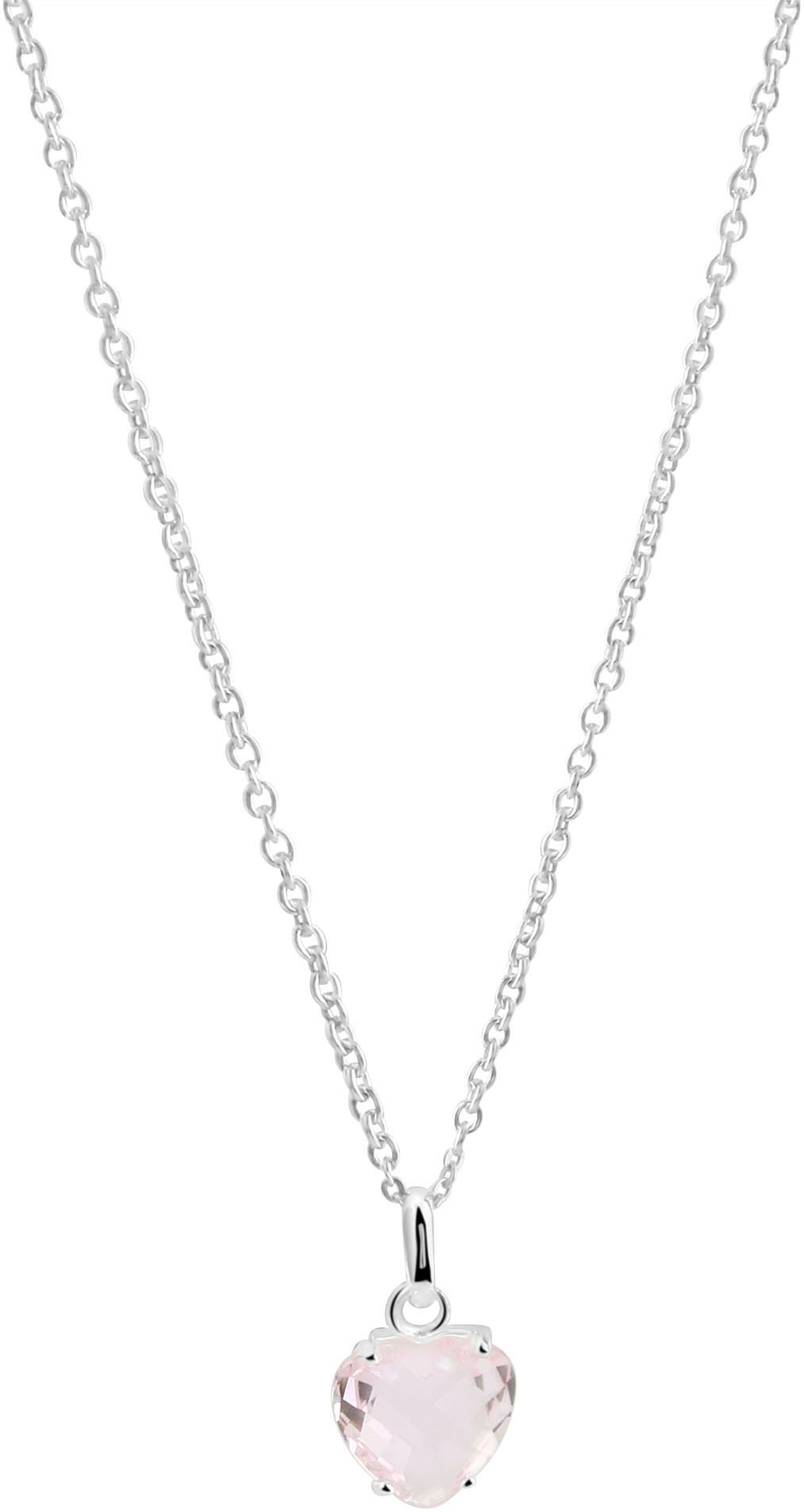 Firetti Kette mit Anhänger Schmuck Geschenk Silber 925 Halsschmuck Halskette Ankerkette Herz, mit Glasstein