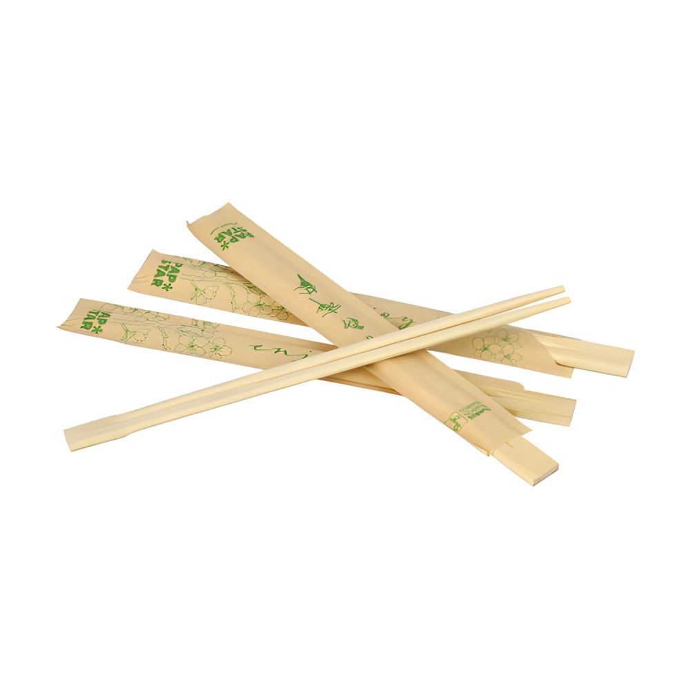 PAPSTAR Essstäbchen Paar Essstäbchen Bambus ASIA 21 cm einzeln gehüllt 1000 Stk