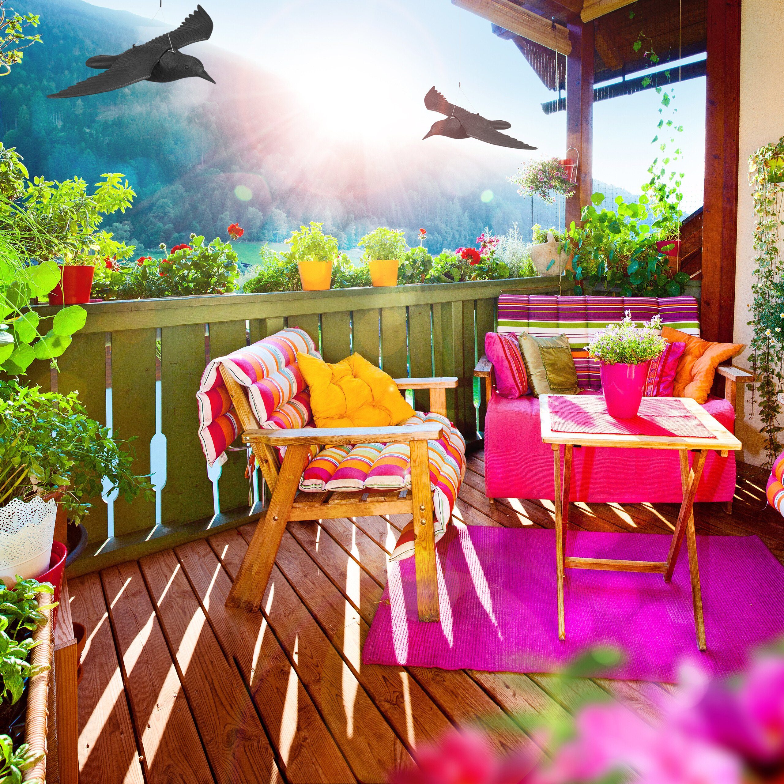 relaxdays Vogelattrappe Taubenschreck Krähe im 2er Set