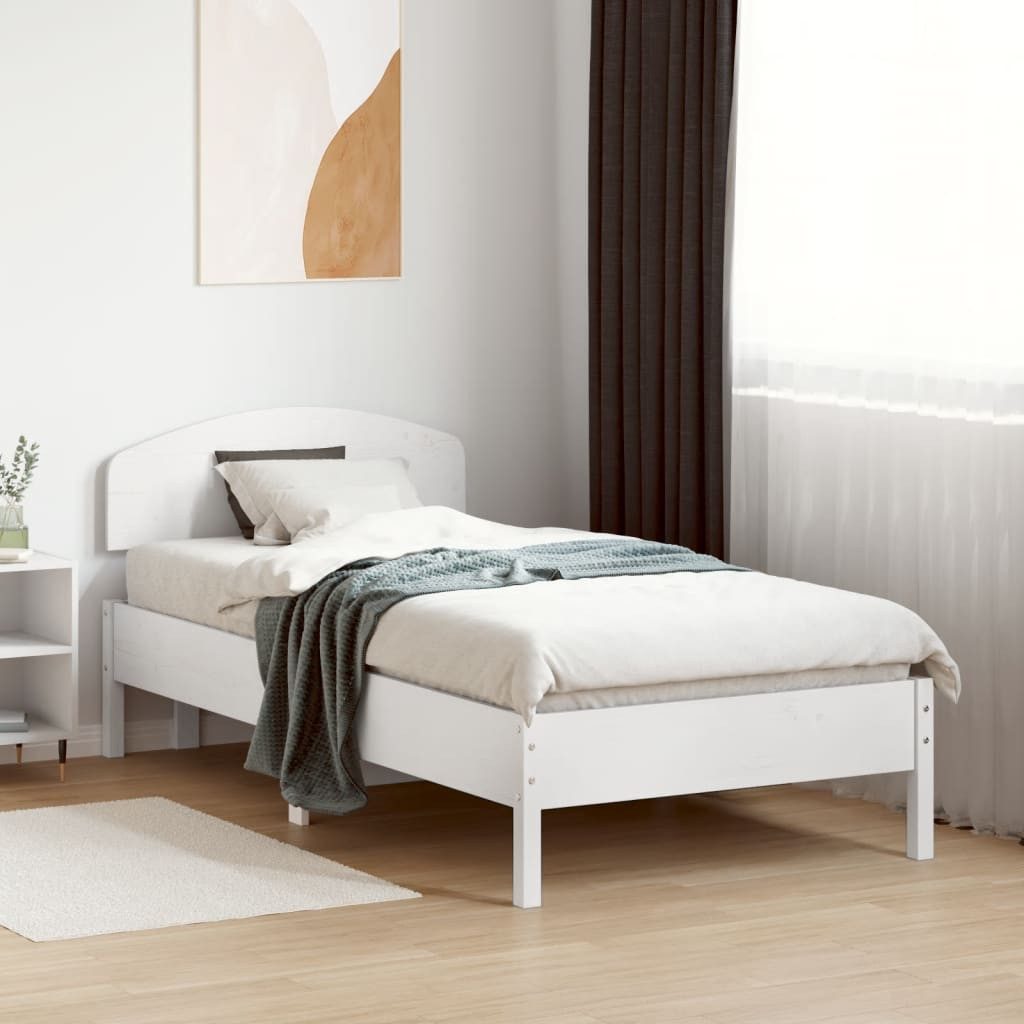 vidaXL Bett Kopfteil Weiß 75 cm Massivholz Kiefer (1-tlg) günstig online kaufen