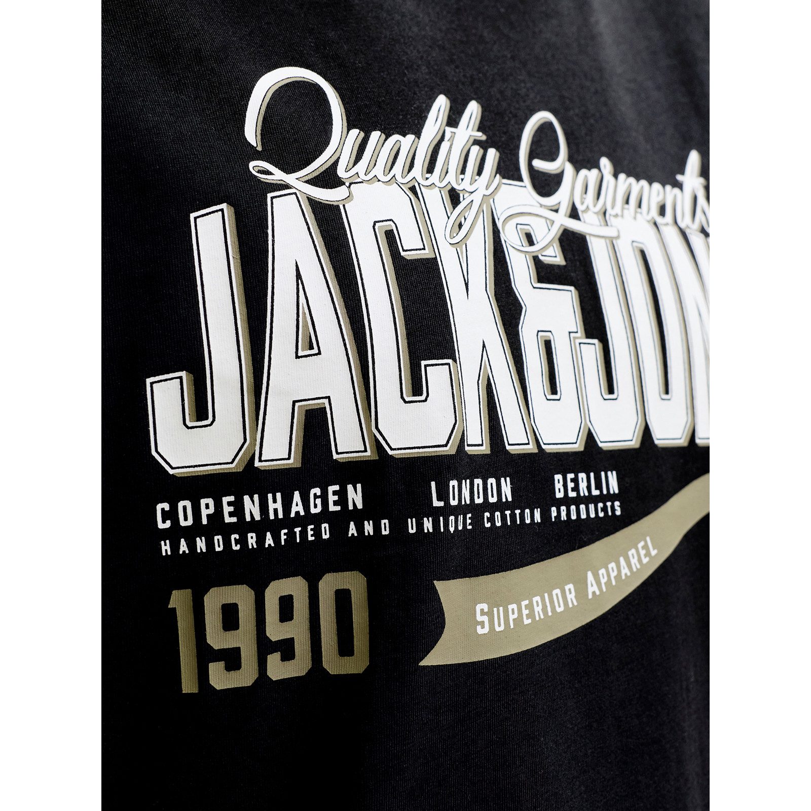 Jack & Jones Rundhalsshirt Jack&Jones Übergrößen T-Shirt schwarz JJELOGO – Bild 3 von 3