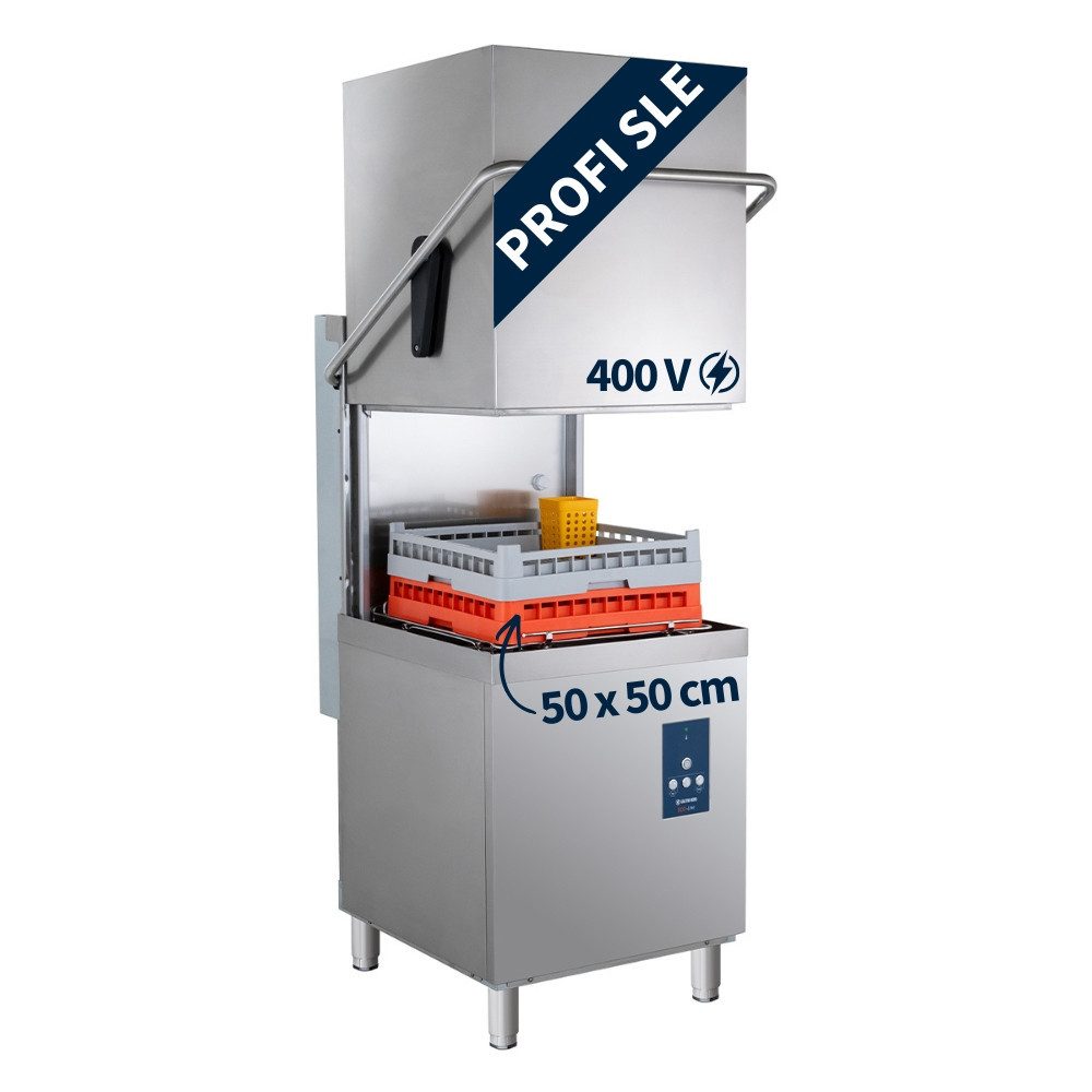 GastroHero Dönergrill Haubenspülmaschine PROFI HSM54SLE 50x50 cm 400V mit Enthärter, 17700 W