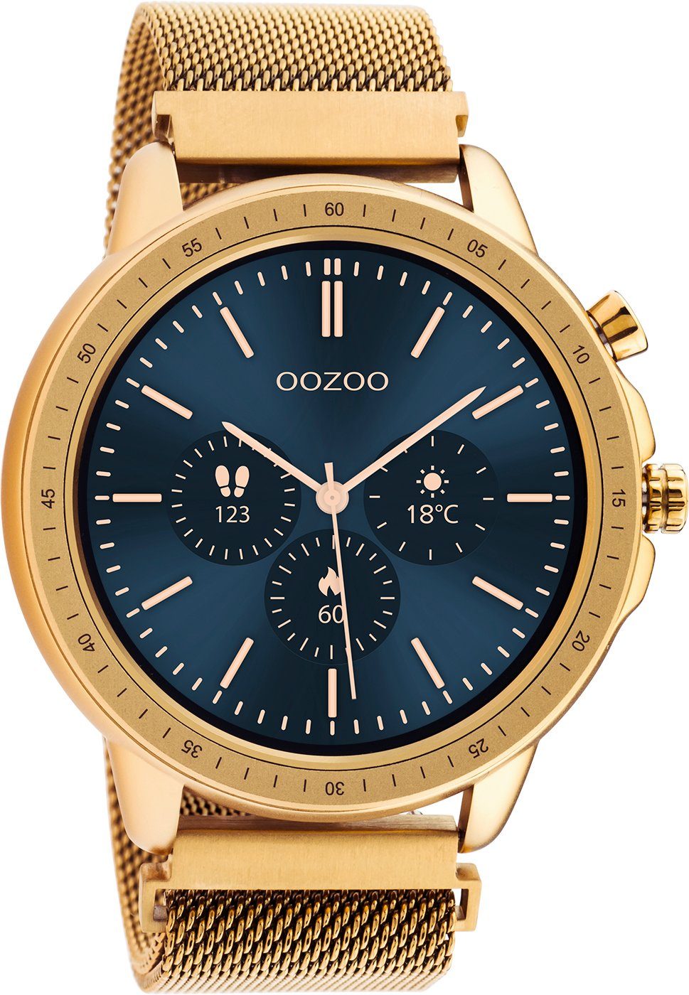 Smartwatch Q00307 mm Rose Armbanduhr OOZOO 45 Milanaiseband