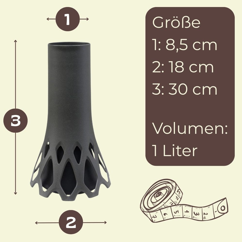 GarPet Bodenvase Grabvase mit Sockel Friedhofvase Grab Vase Friedhof Wetterfeste Vase