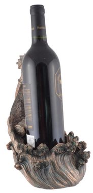 Vogler direct Gmbh Weinflaschenhalter Wikingerschiff als Weinflaschenhalter, bronzefarben, von Hand coloriert, aus Kunststein, LxBxH ca. 22x15x23 cm