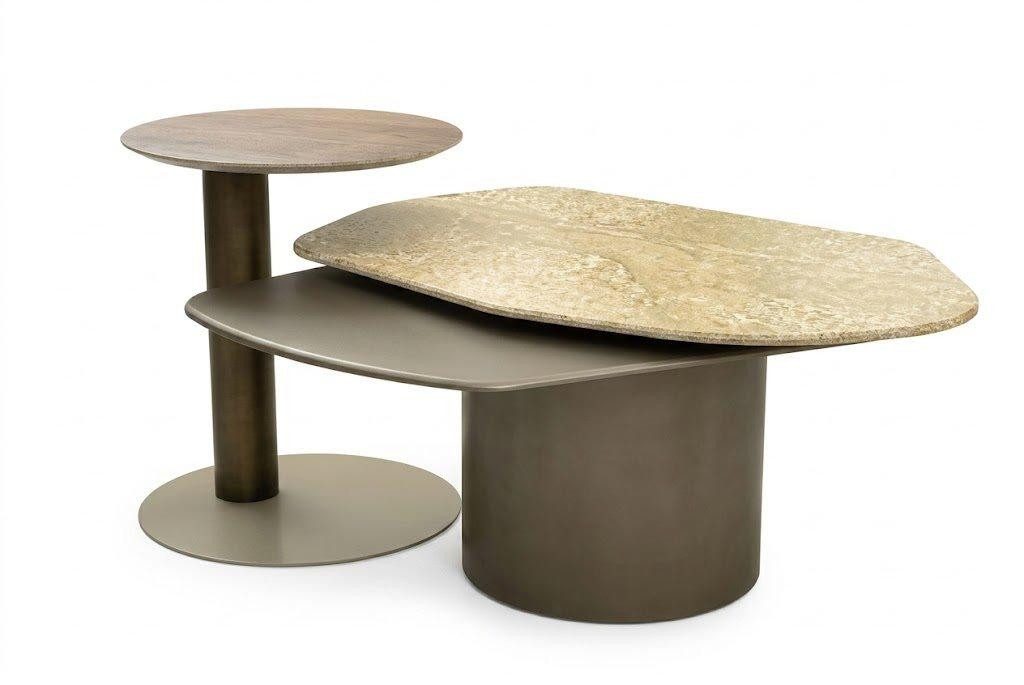 JVmoebel Couchtisch Couchtisch Braun Beige Wohnzimmer aus Holz Modern Minimalismus, Made in Europa