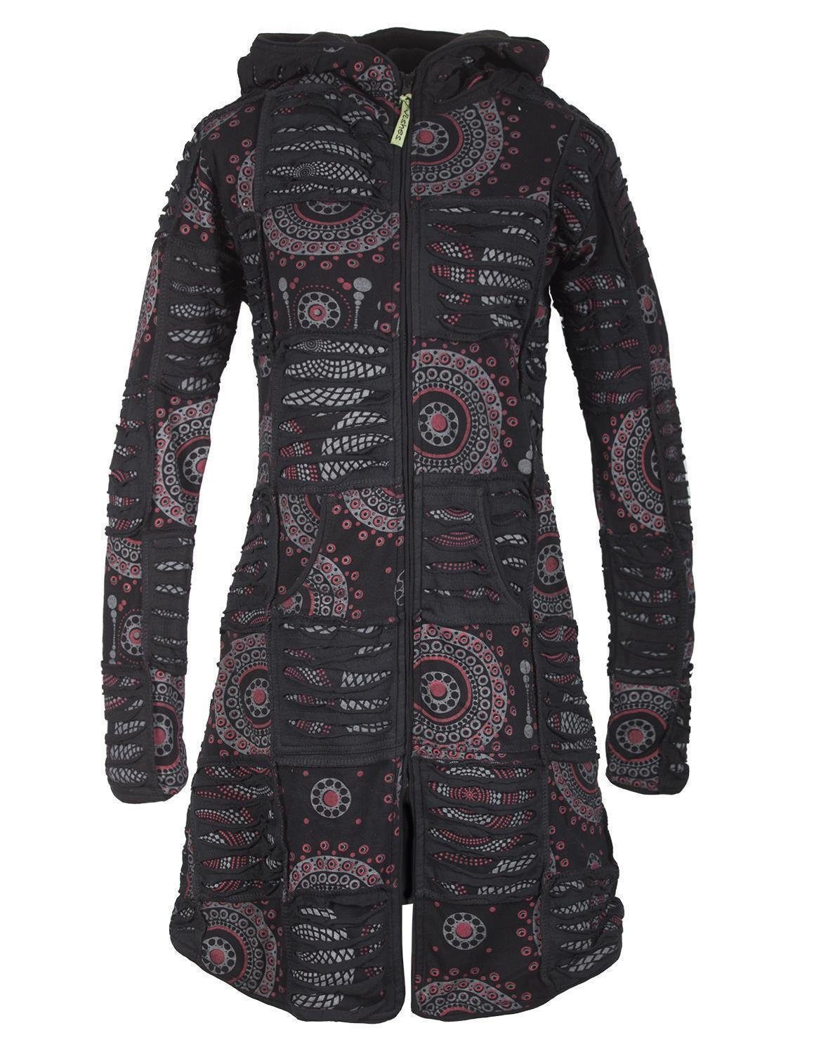Vishes Kurzmantel Hippie Patchworkmantel Cutwork Druck günstig online kaufen