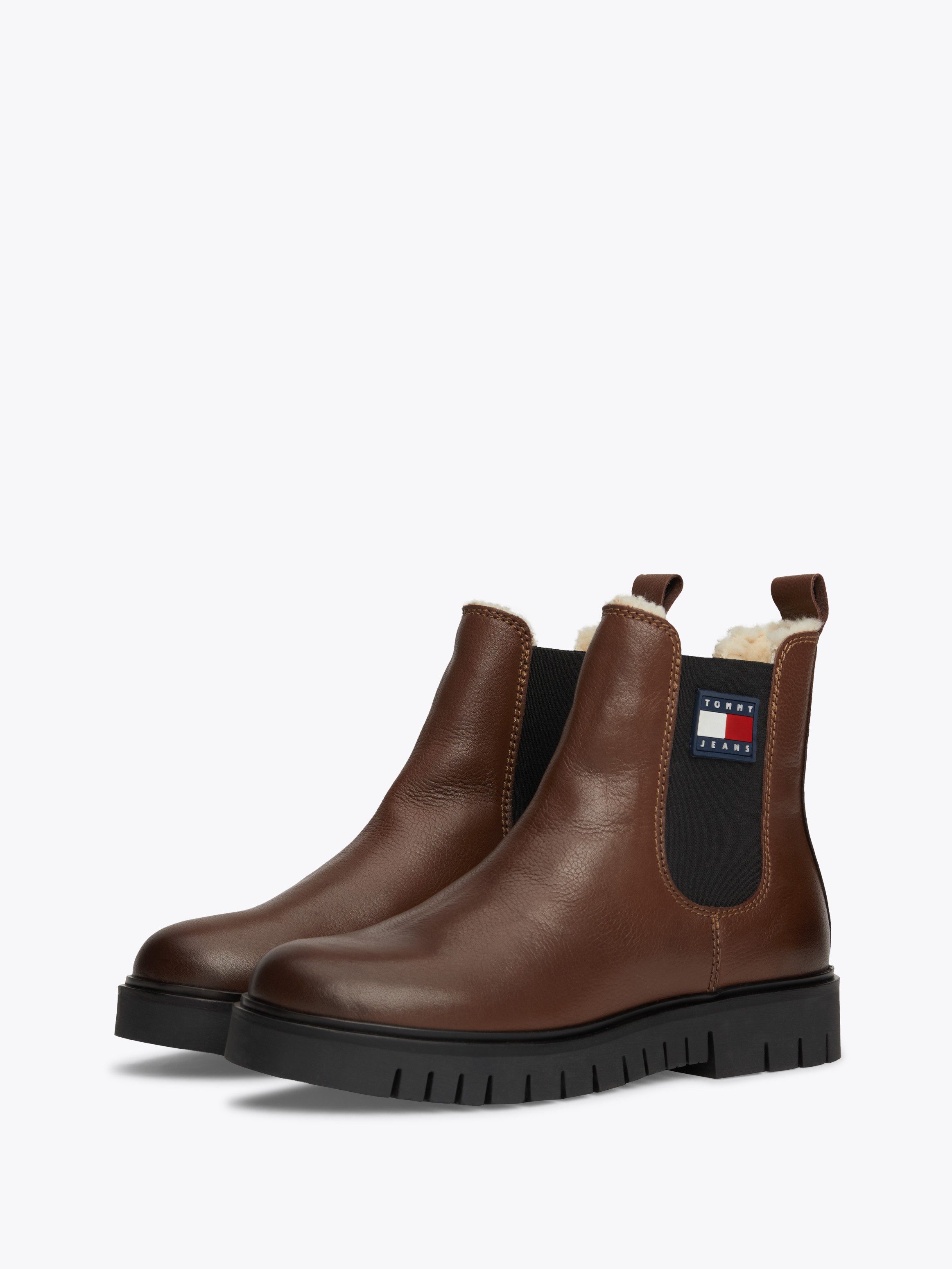 Tommy Jeans TJW CHELSEA BOOT WL Winterboots, Blockabsatz, Plateau, Chelseaboots, Schlupfschuh mit seitlichem Logo