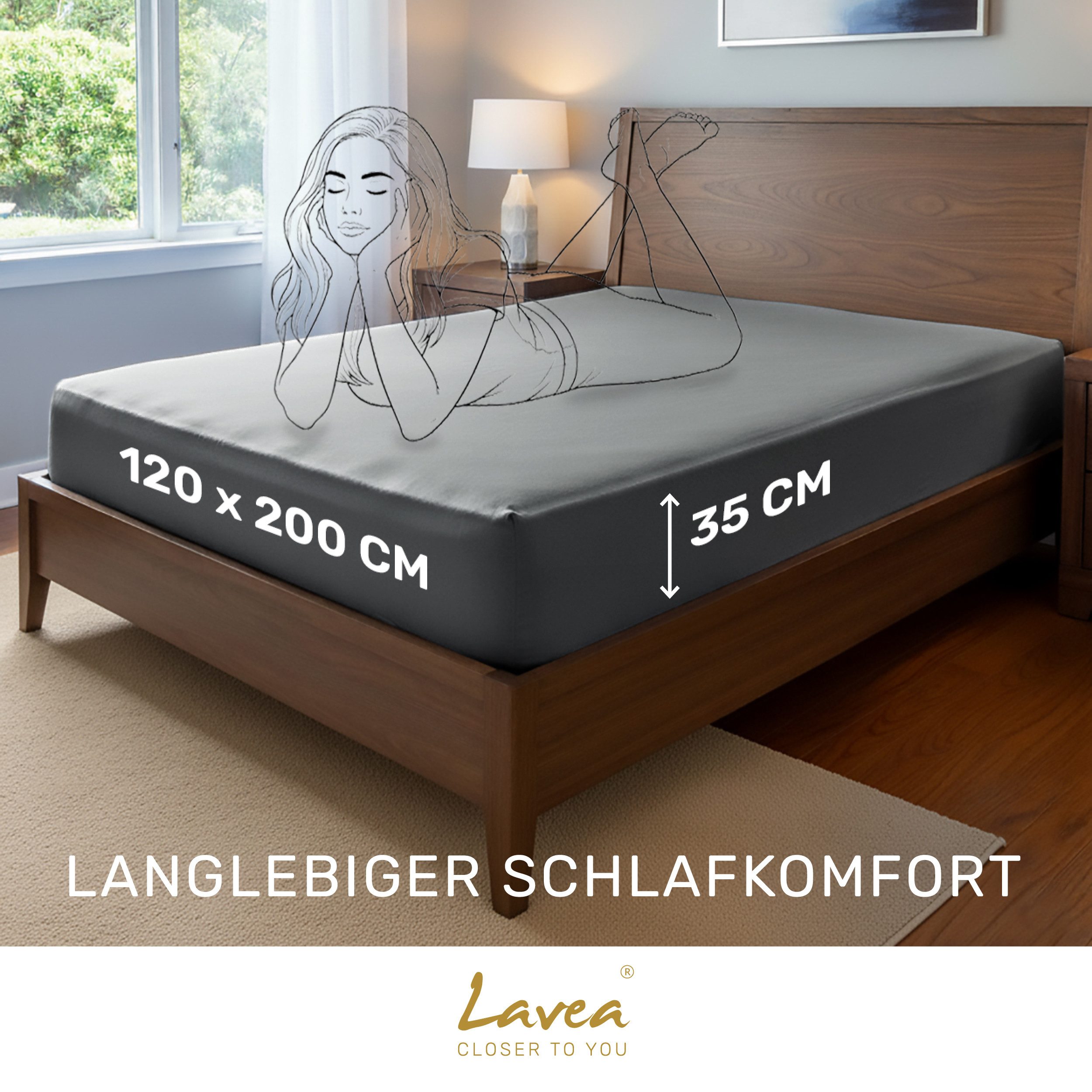 Lavea Spannbettlaken Bettlaken, Spannlaken Mikrofaser, 180x200cm, 200x200cm, (1 Stück), kühlend & atmungsaktiv, schnelltrocknend, weich, pflegeleicht