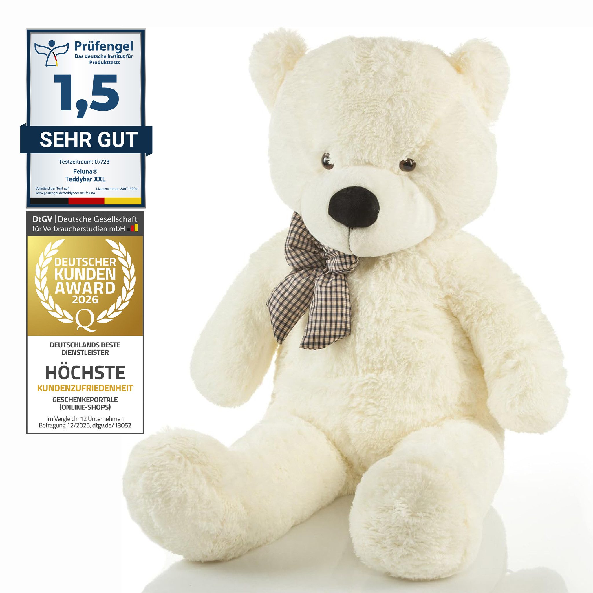 Feluna Kuscheltier FELUNA XXL Riesen Kuschelbär Plüsch 120 cm – Weicher Plüsch Bär Kinder (Plüsch-Teddy-Bär 120 cm, Kuscheltier), Kuschelbär