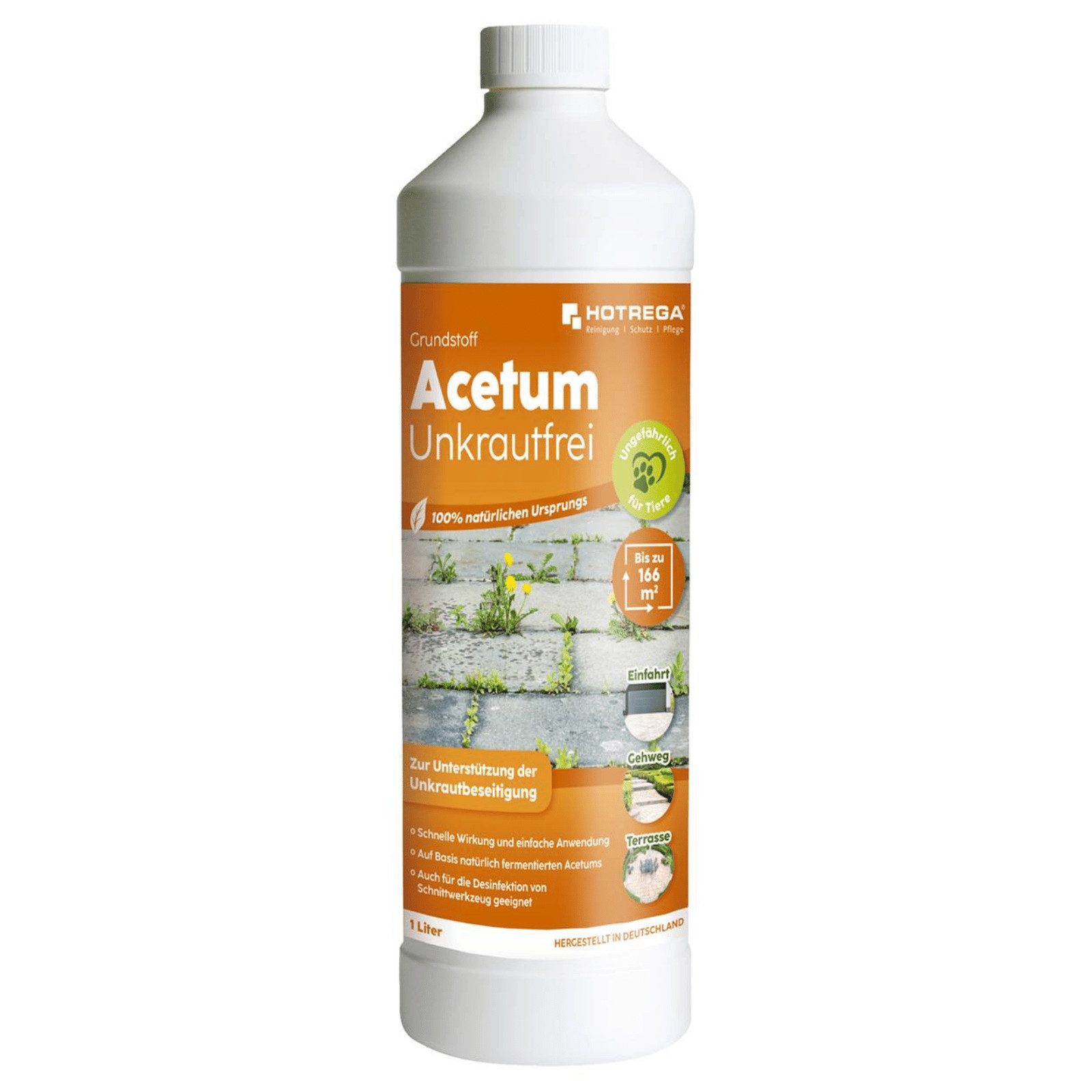 HOTREGA® Unkrautbekämpfungsmittel Grundstoff Acetum Unkrautfrei, Unkrautbeseitigung, 1000 ml, 1 St.