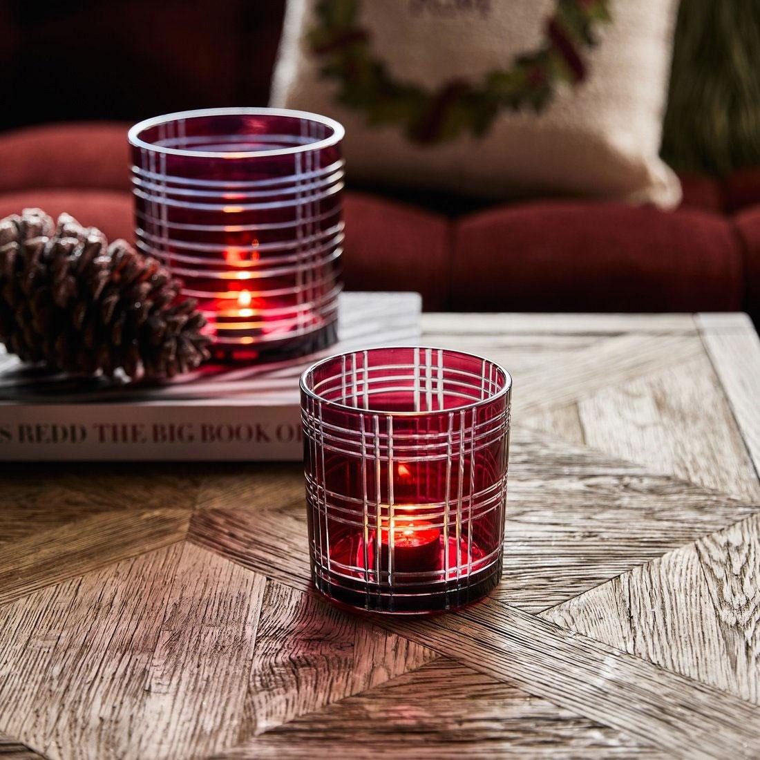 Rivièra Maison Windlicht Teelichthalter Tartan Karomuster Votive (12cm) günstig online kaufen