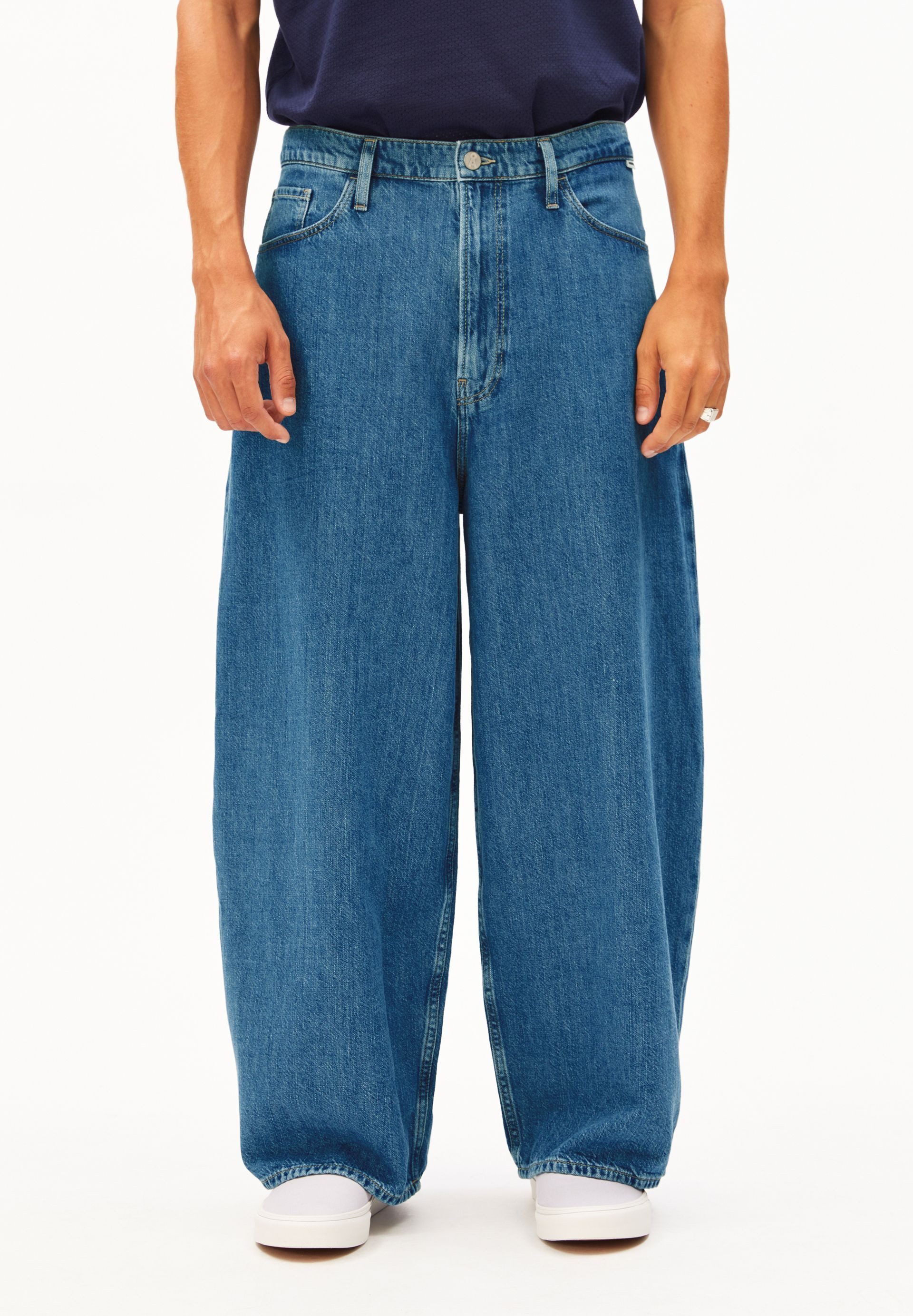 Weite Jeans KAAVO Leinen-Mix