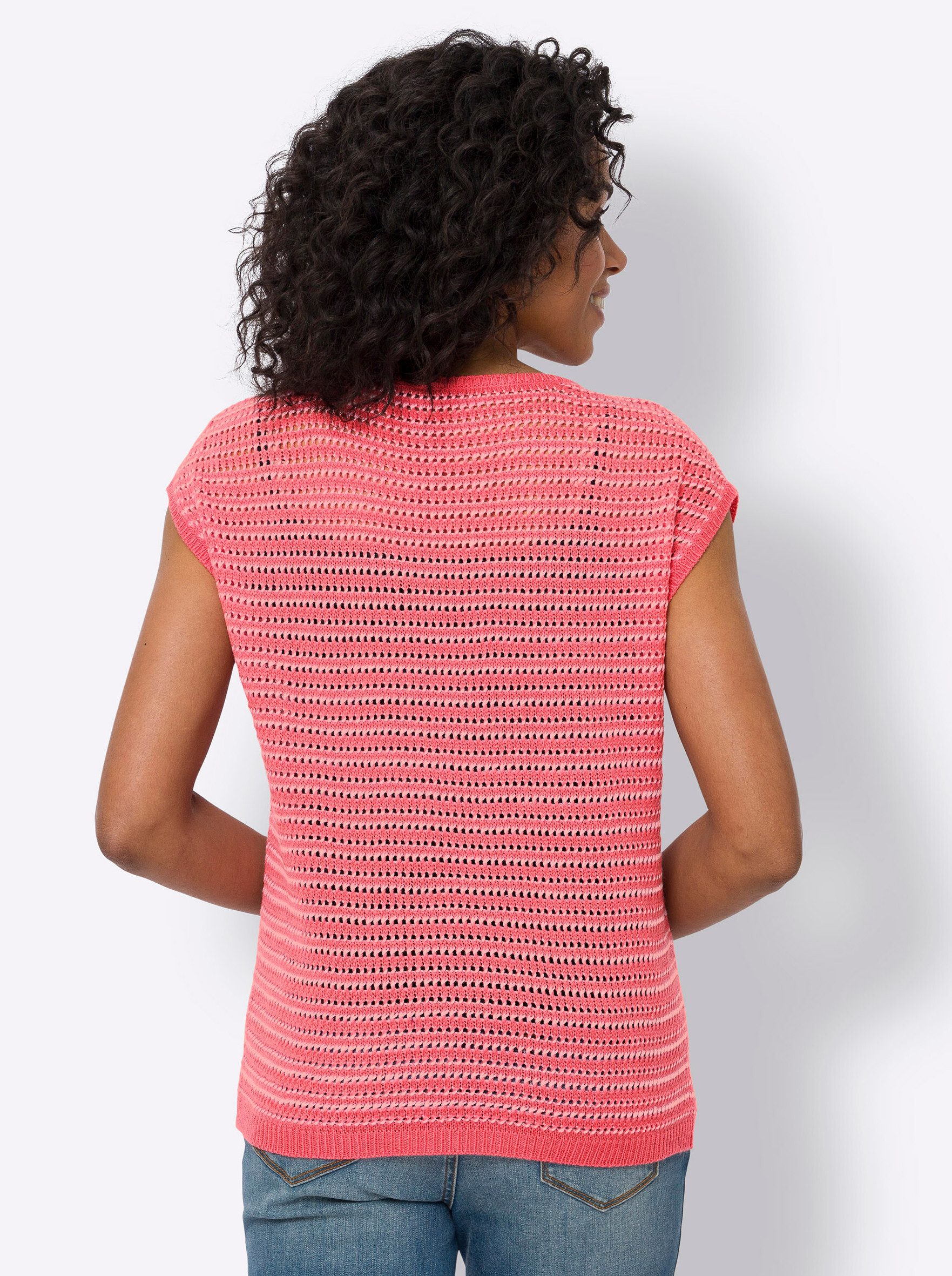 Sieh an! Strickpullover Ajour-Pullover Extra kurz Ajour günstig online kaufen