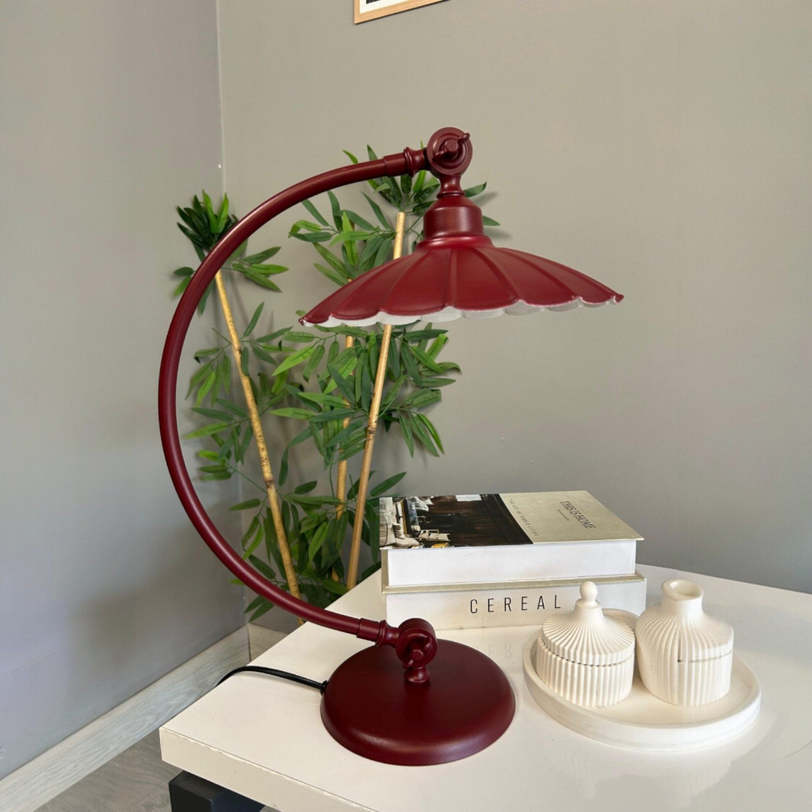 Bamyum Tischleuchte Risso Schwan Modern Metall Tischleute mit Kabel, ohne Leuchtmittel