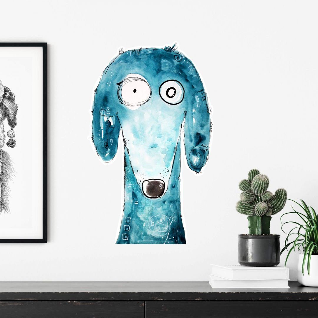 Hund St) (1 Lebensfreude Tobi Wall-Art Wandtattoo - Blau