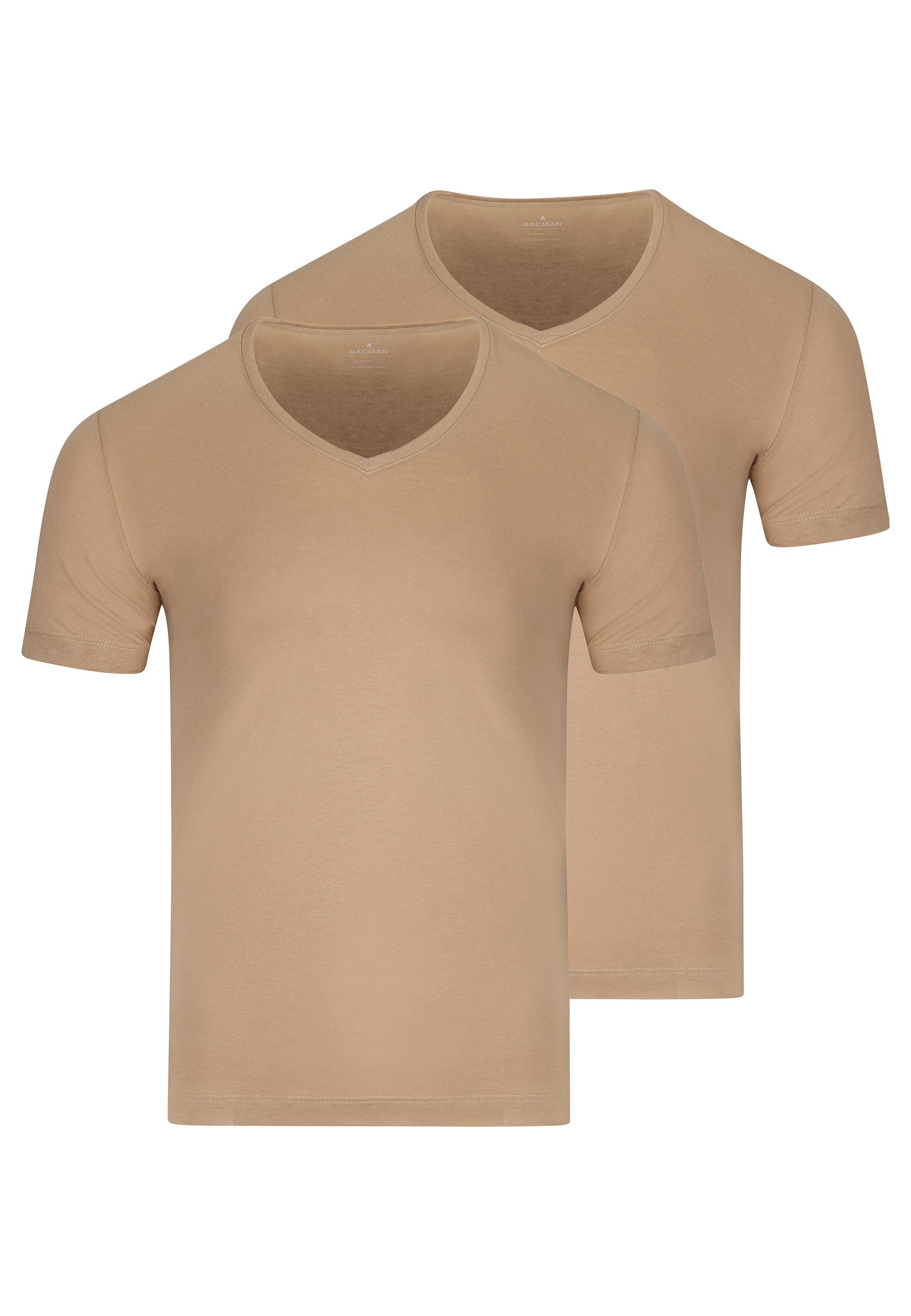 RAGMAN Unterhemd 2er Pack Basic (Spar-Set, 2-St) Unterhemd / Shirt Kurzarm - Baumwolle - Atmungsaktiv