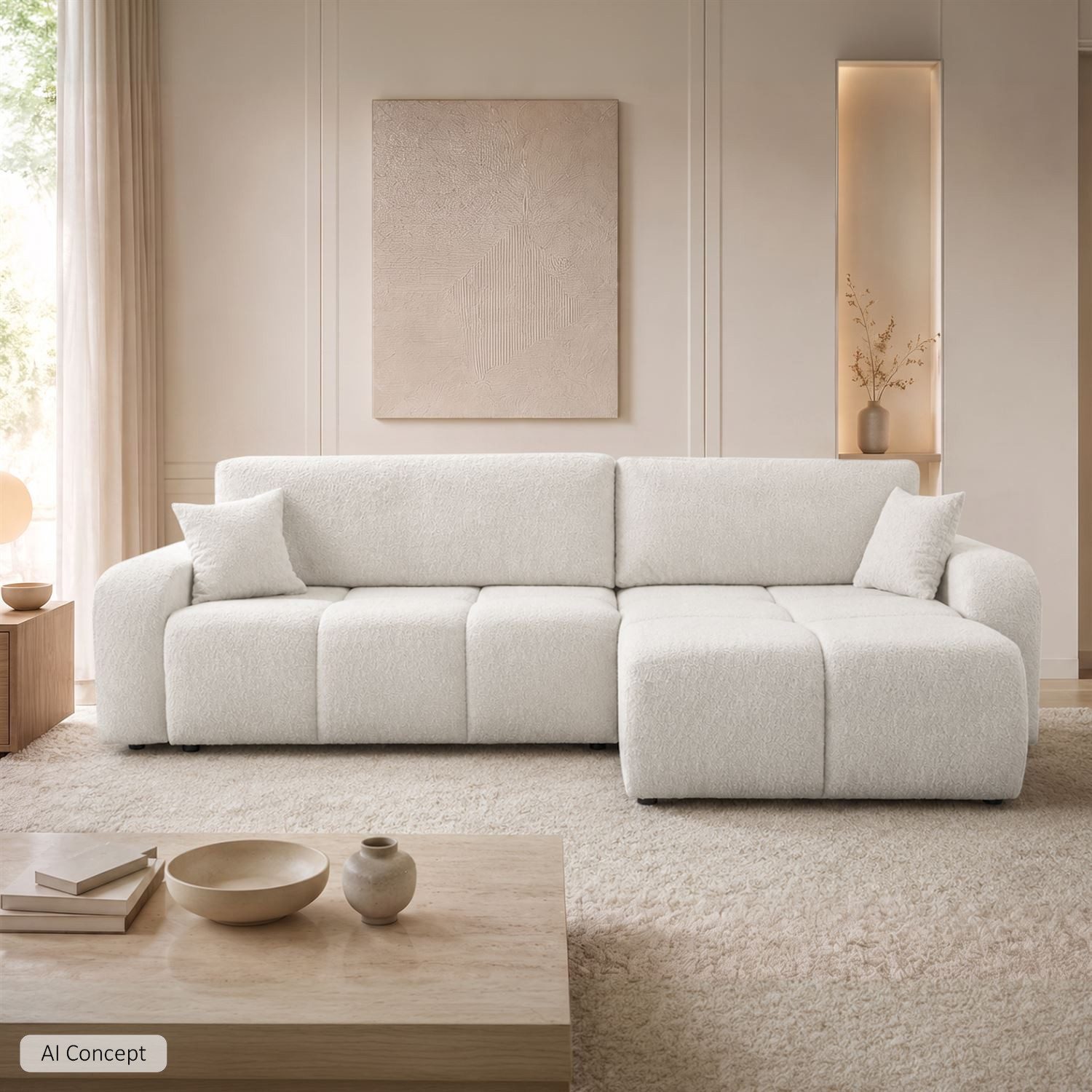 Lookway Ecksofa MALIBU XL mit Schlaffunktion und Bettkasten, 275x150x87 cm